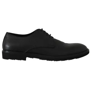Black Leather Laceups Derby Laceups Shoes
