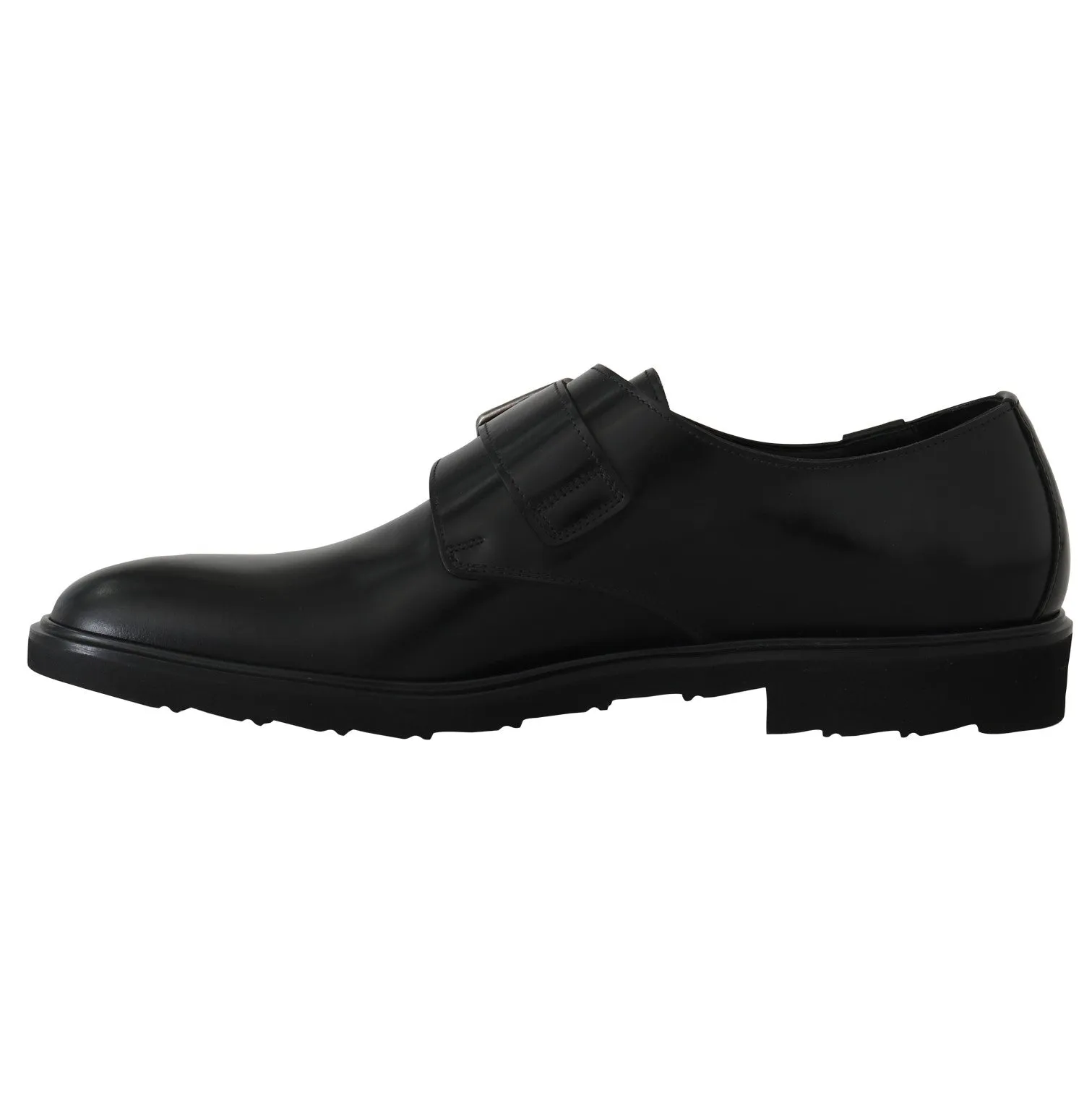 Black Leather Monkstrap Dress Formal Shoes