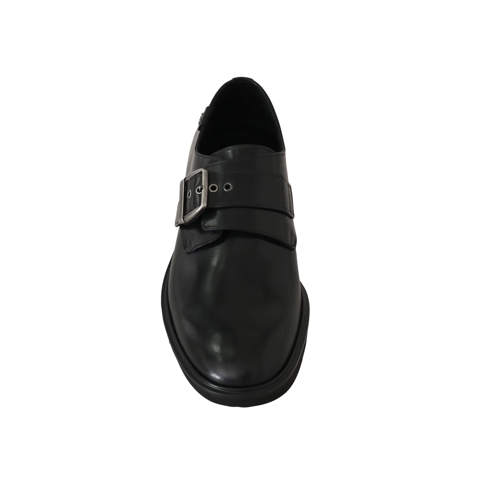 Black Leather Monkstrap Dress Formal Shoes