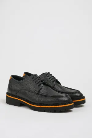 Black Milled Derby Laces Shoes