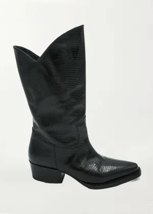 Black Python Texan Boots