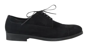 Black Suede Leather Formal Derby Shoes