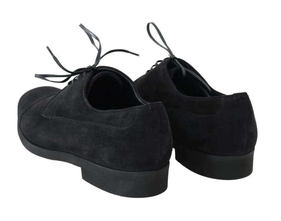 Black Suede Leather Formal Derby Shoes