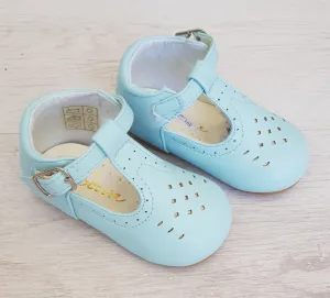 Blue matte T-bar shoes