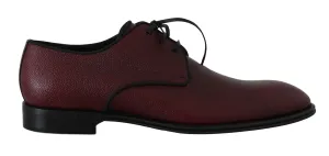 Bordeaux Leather Derby Dress Formal Shoes