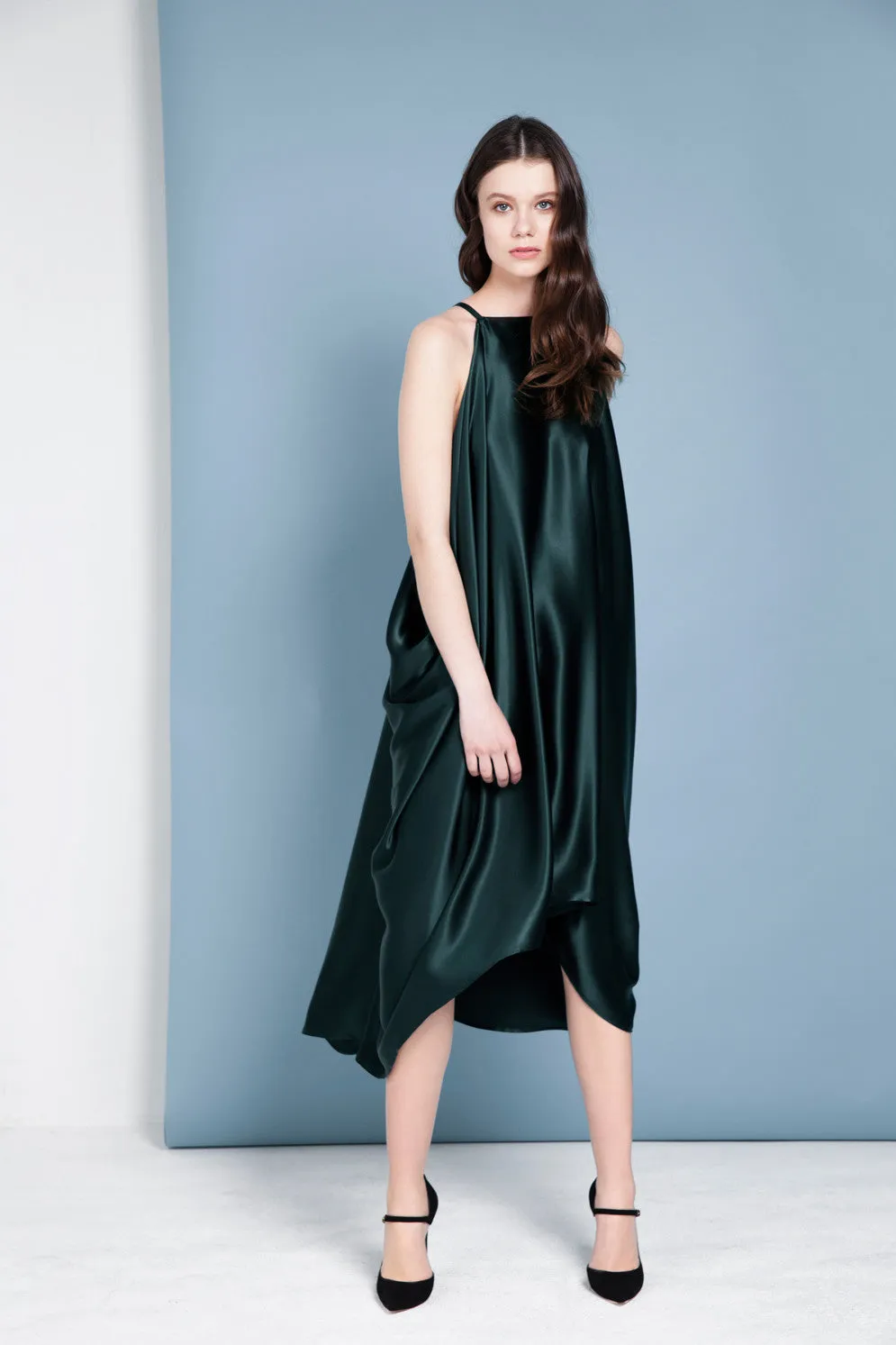 Botanist Silk Draped Dress