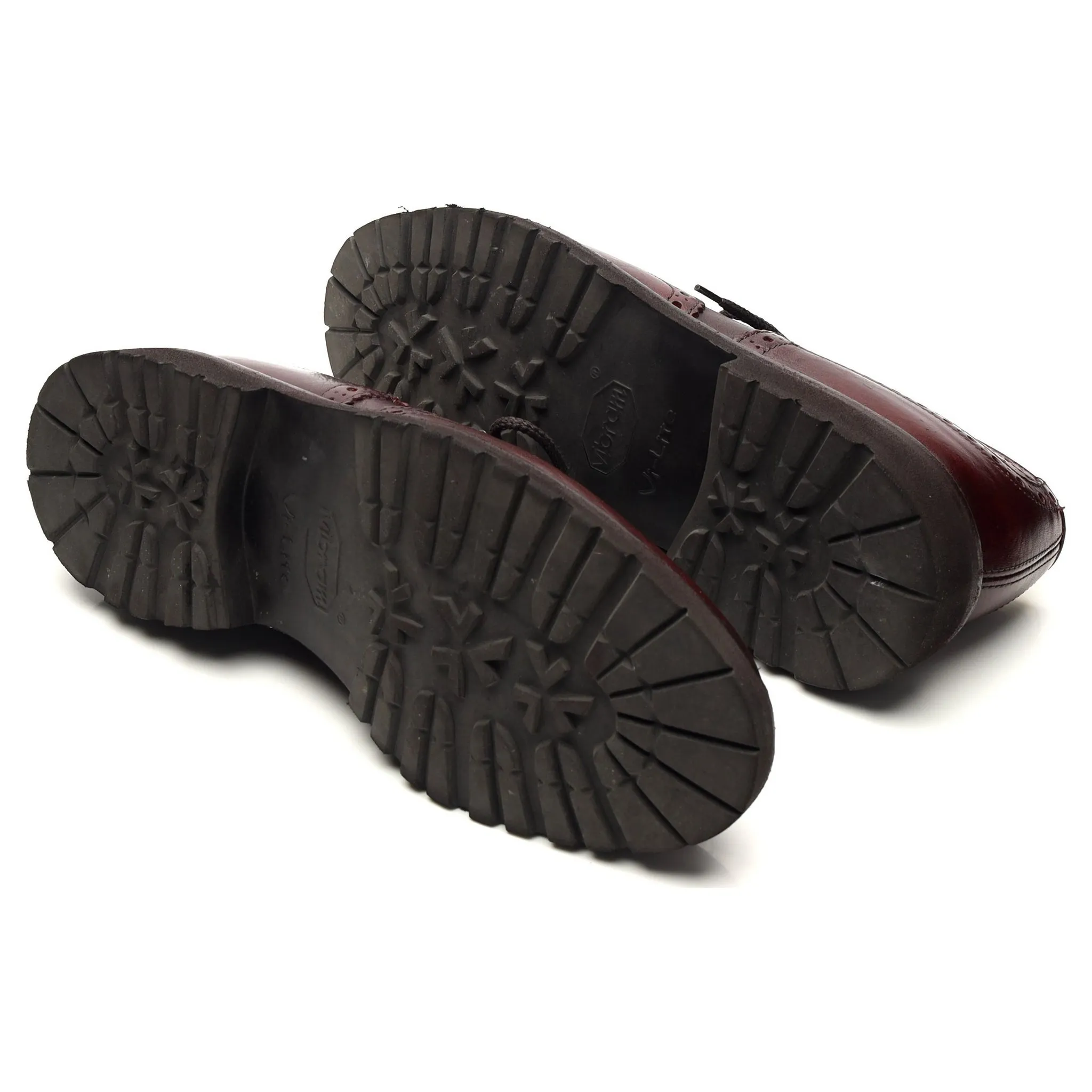 'Bourton' Burgundy Kudu Leather Derby Brogue UK 7.5