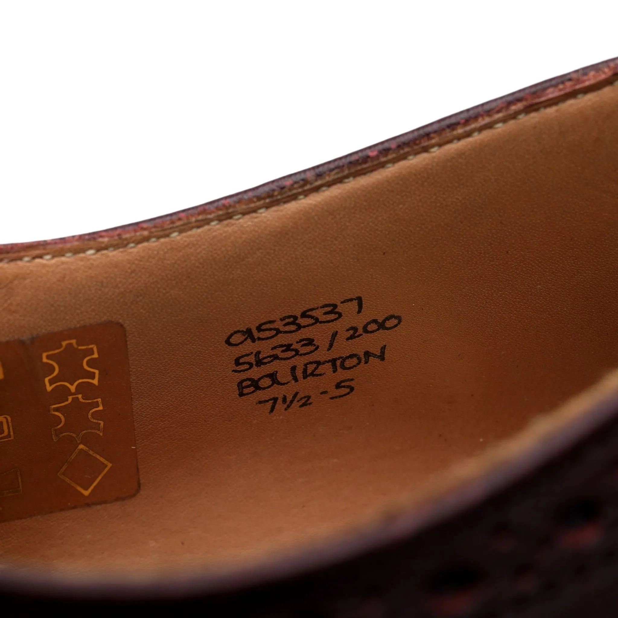 'Bourton' Burgundy Kudu Leather Derby Brogue UK 7.5