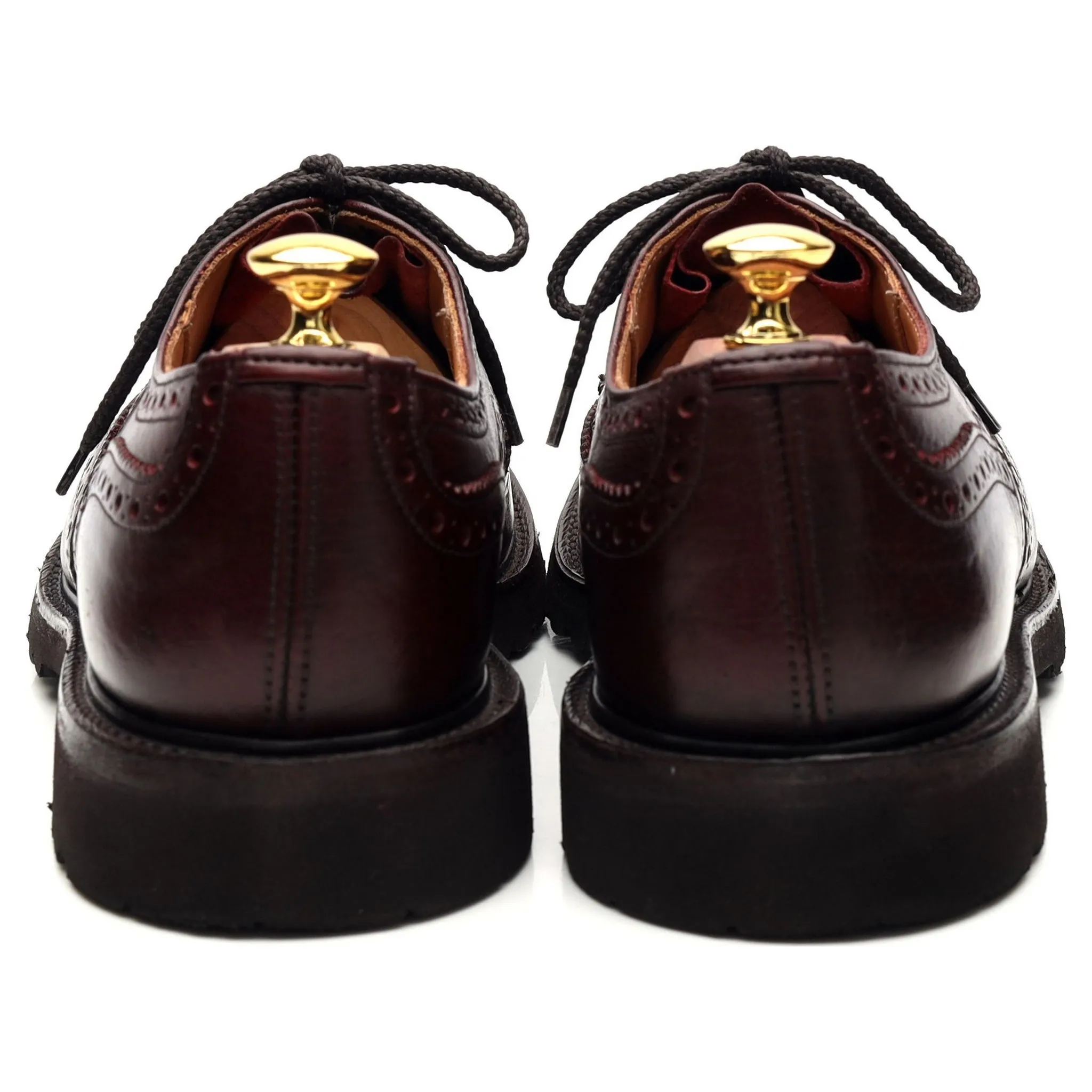 'Bourton' Burgundy Kudu Leather Derby Brogue UK 7.5