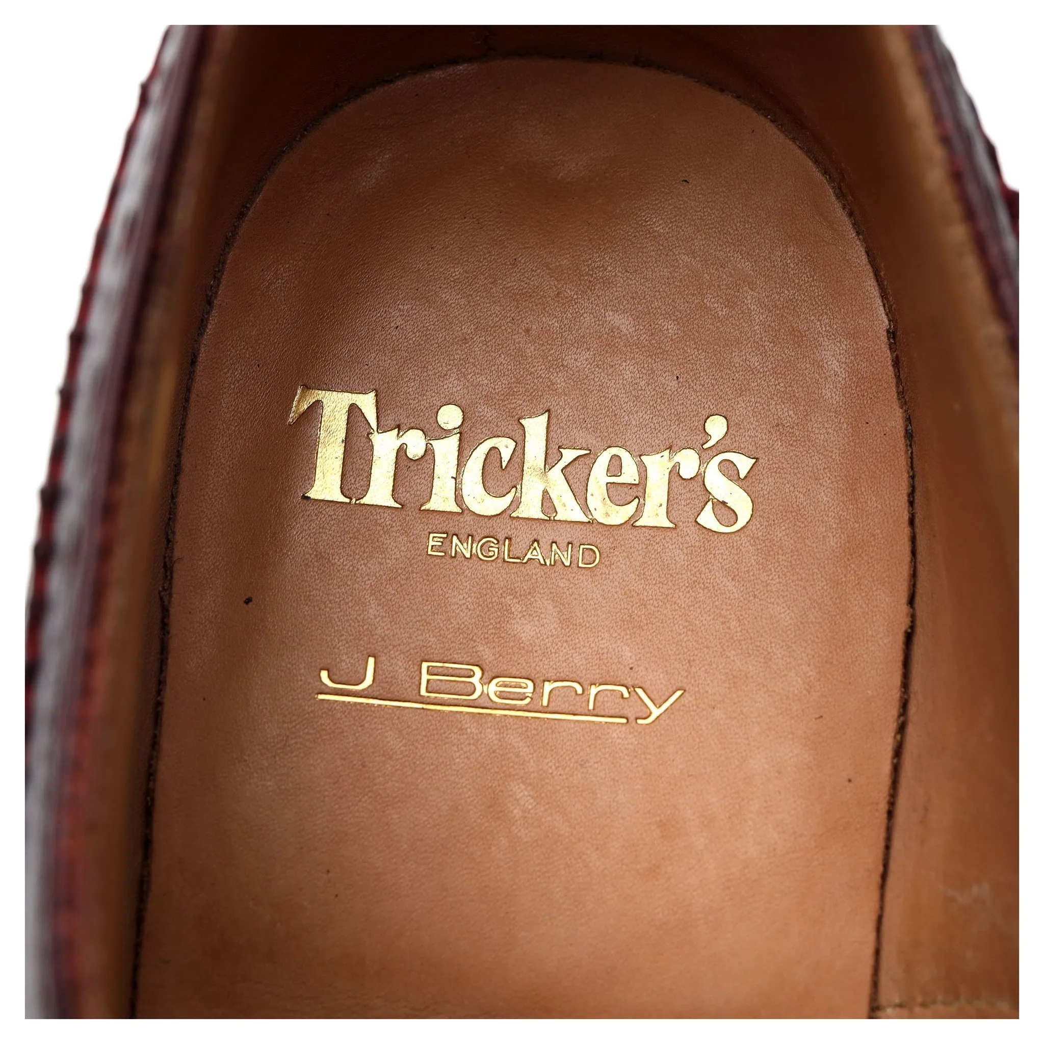 'Bourton' Burgundy Kudu Leather Derby Brogue UK 7.5