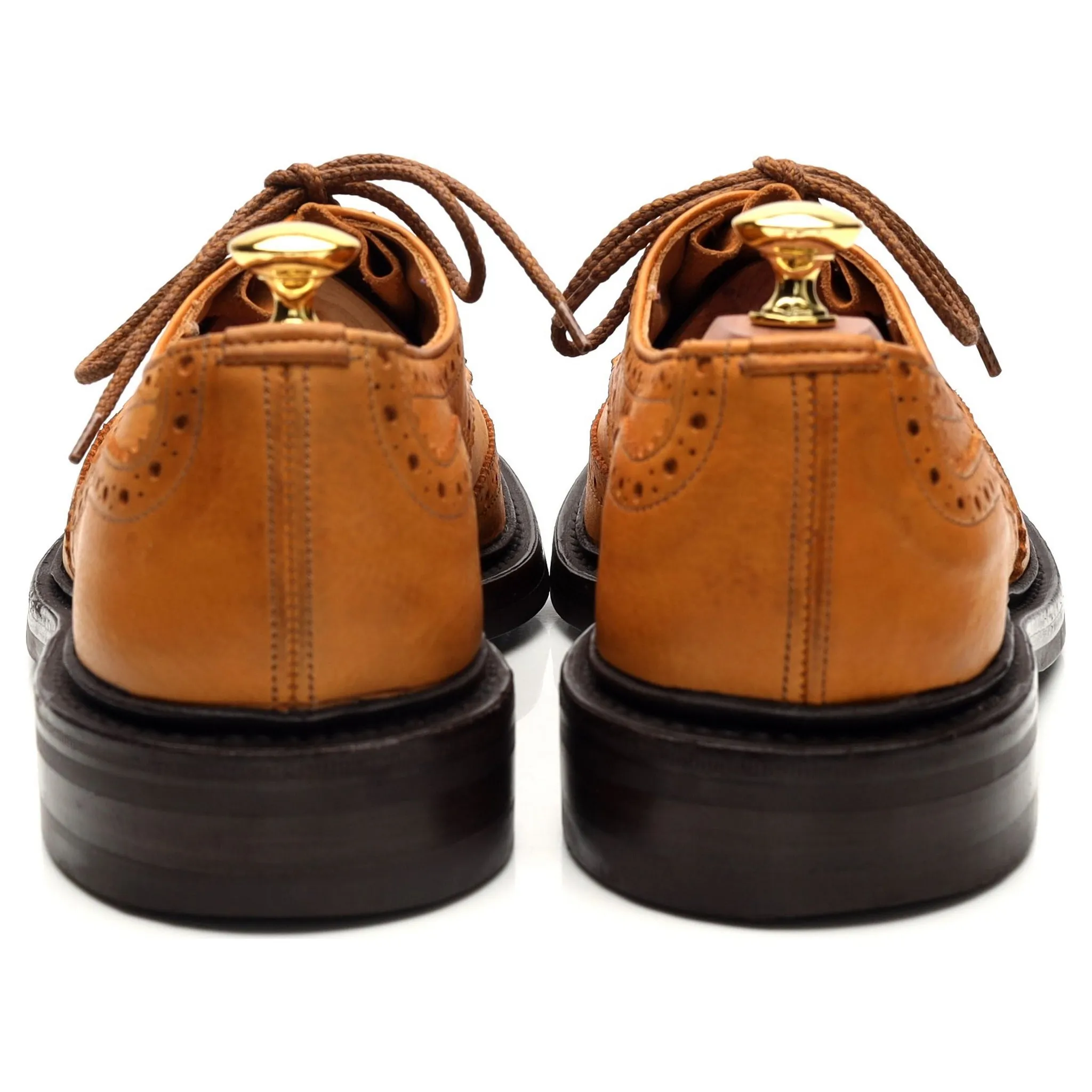 'Bourton' Light Tan Brown Leather Derby Brogues UK 7.5