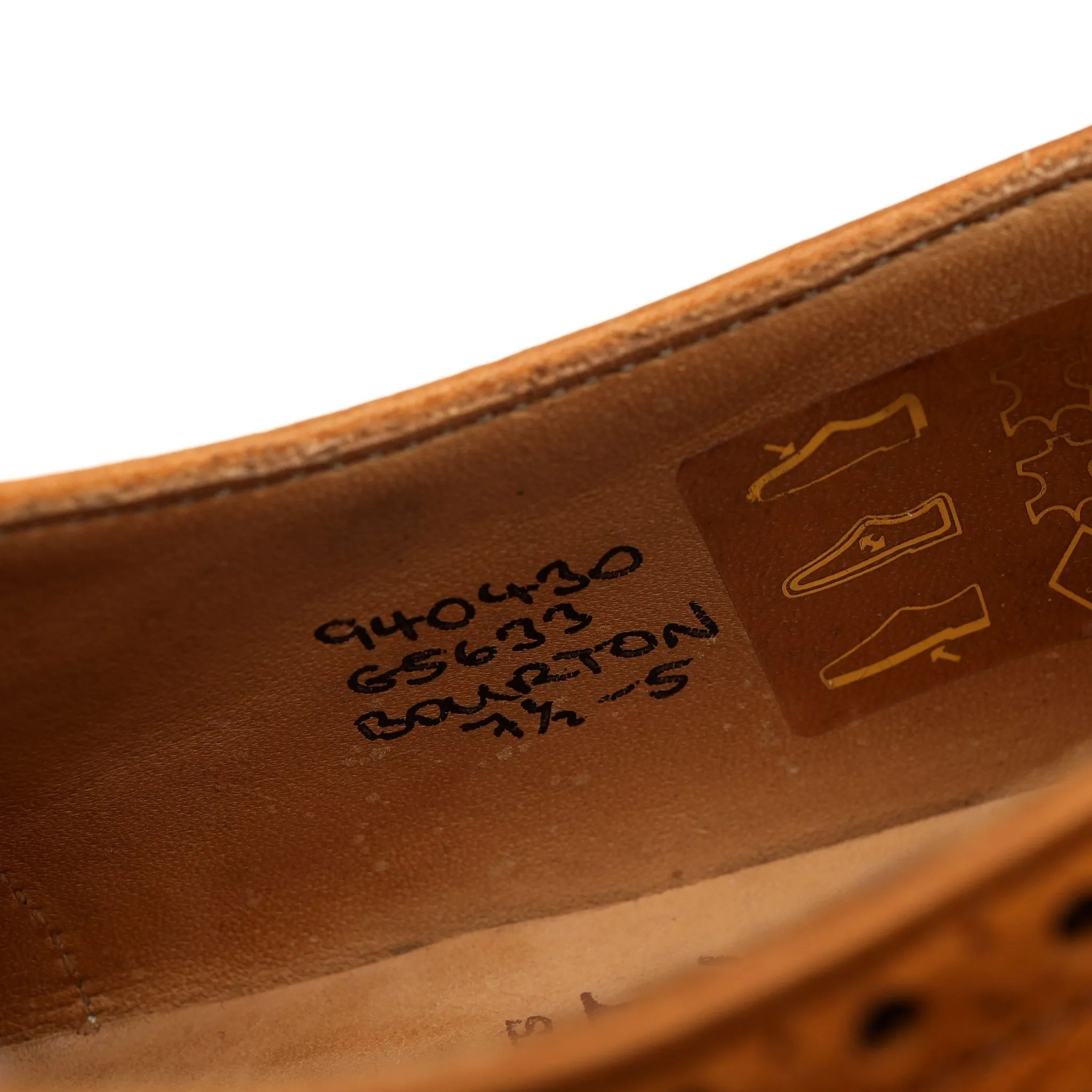 'Bourton' Light Tan Brown Leather Derby Brogues UK 7.5