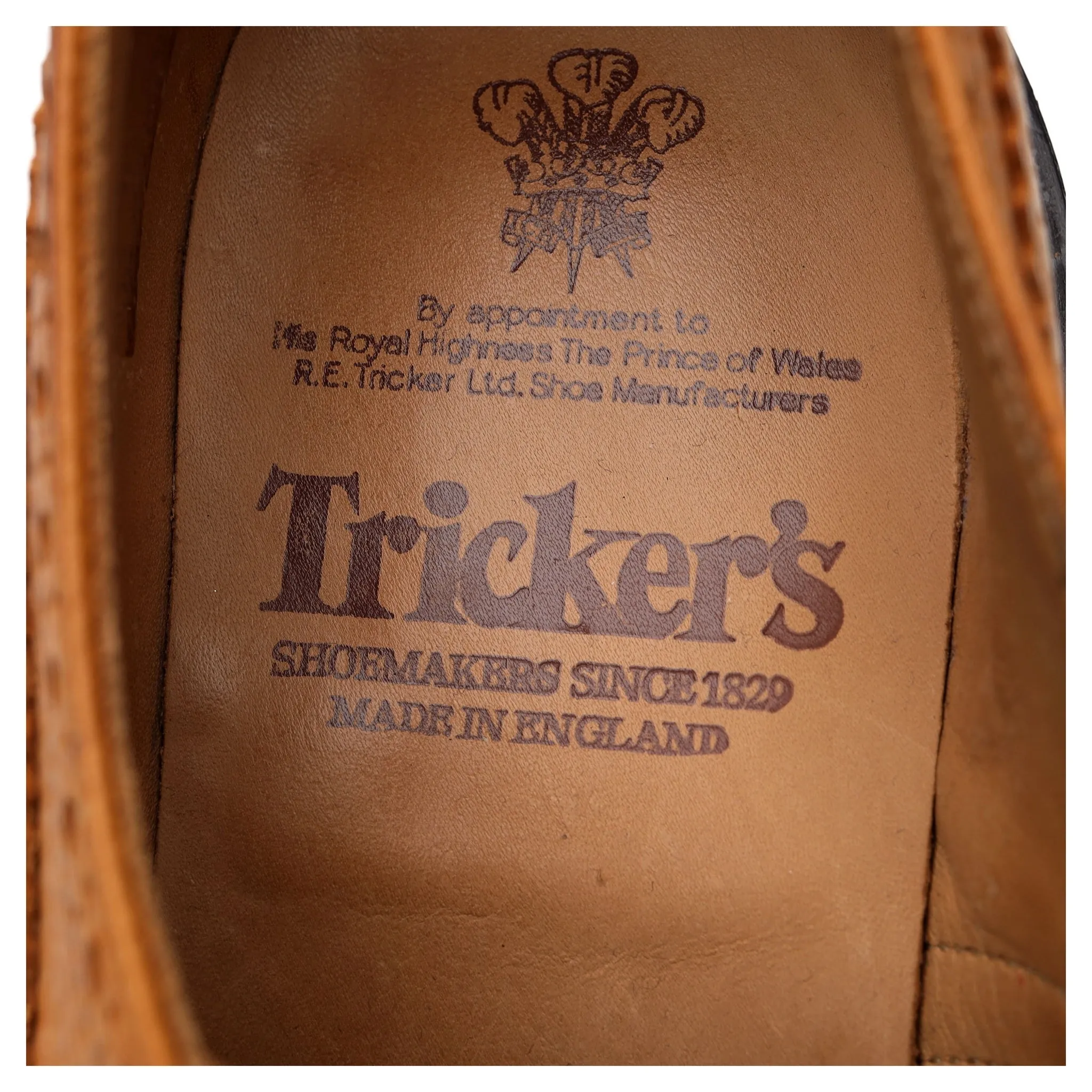 'Bourton' Light Tan Brown Leather Derby Brogues UK 7.5