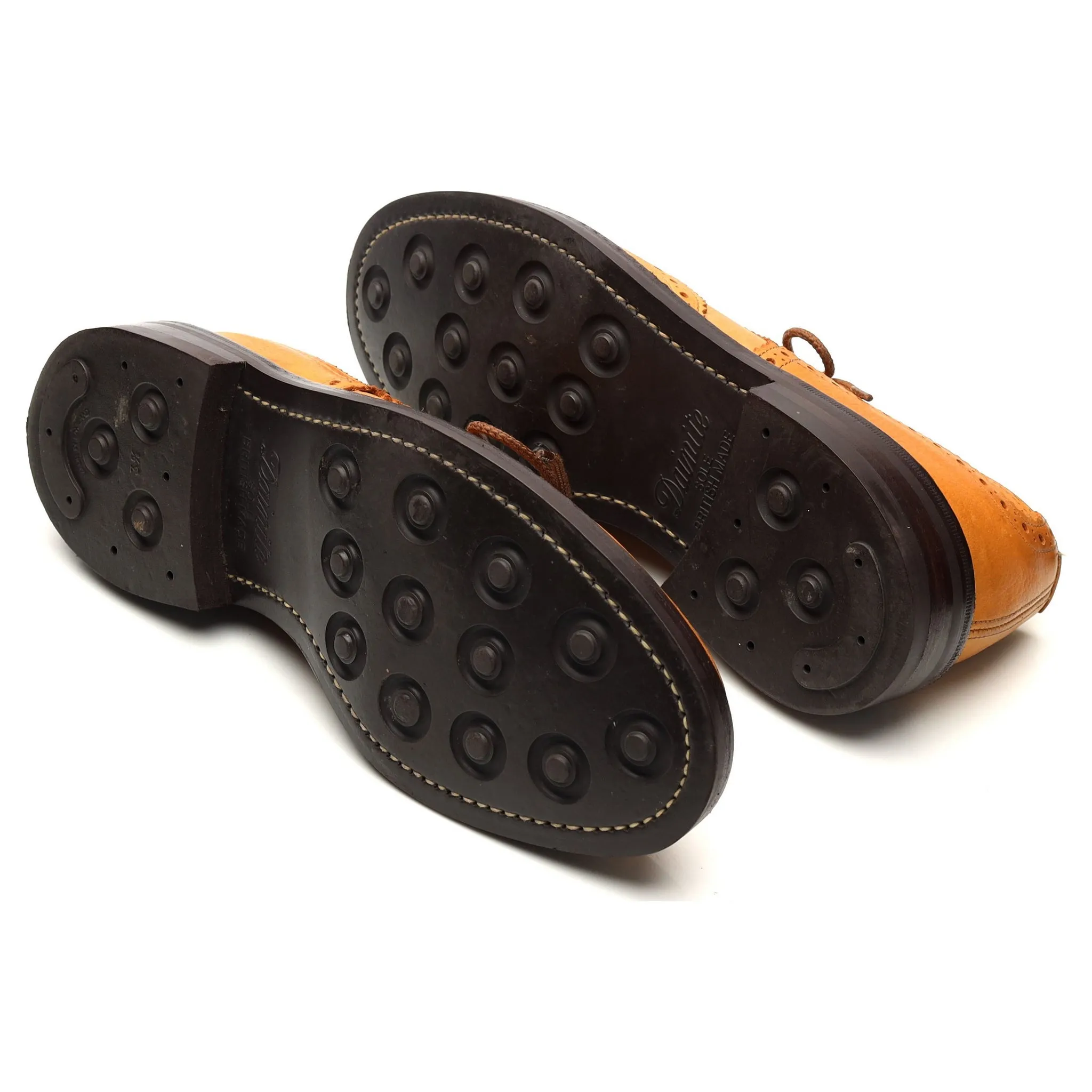 'Bourton' Light Tan Brown Leather Derby Brogues UK 7.5