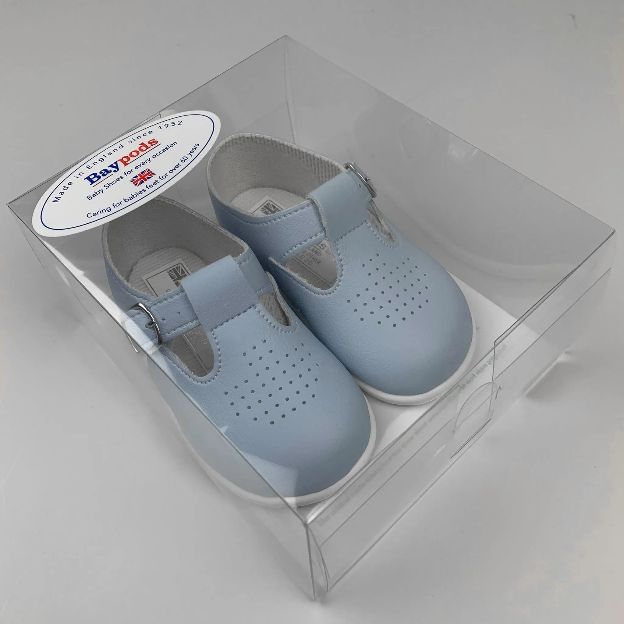 Boys First Walker Shoes - Hard Sole Blue T Bar