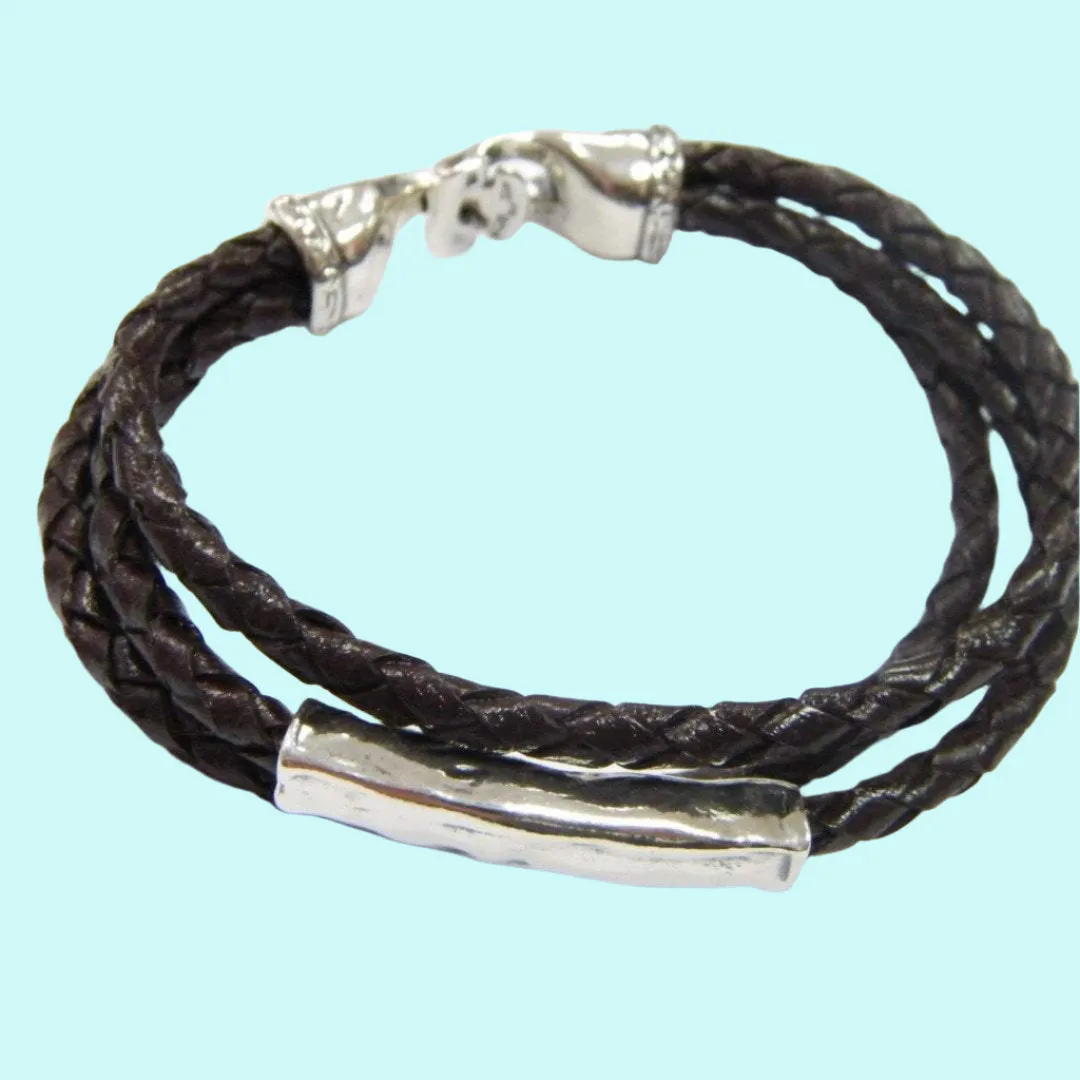 Bracelet Sterling Silver 925 Leather