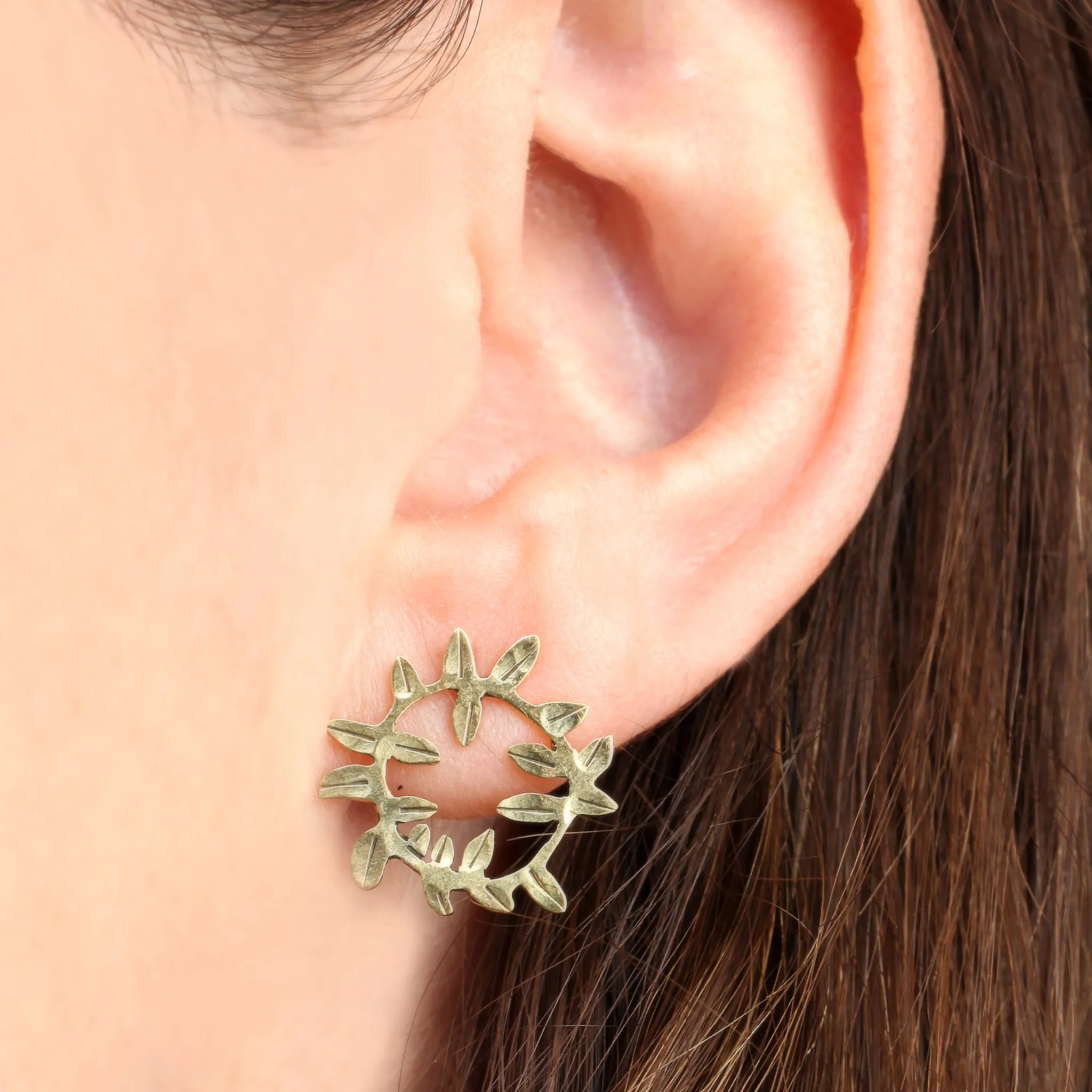 Brass Stud Earrings