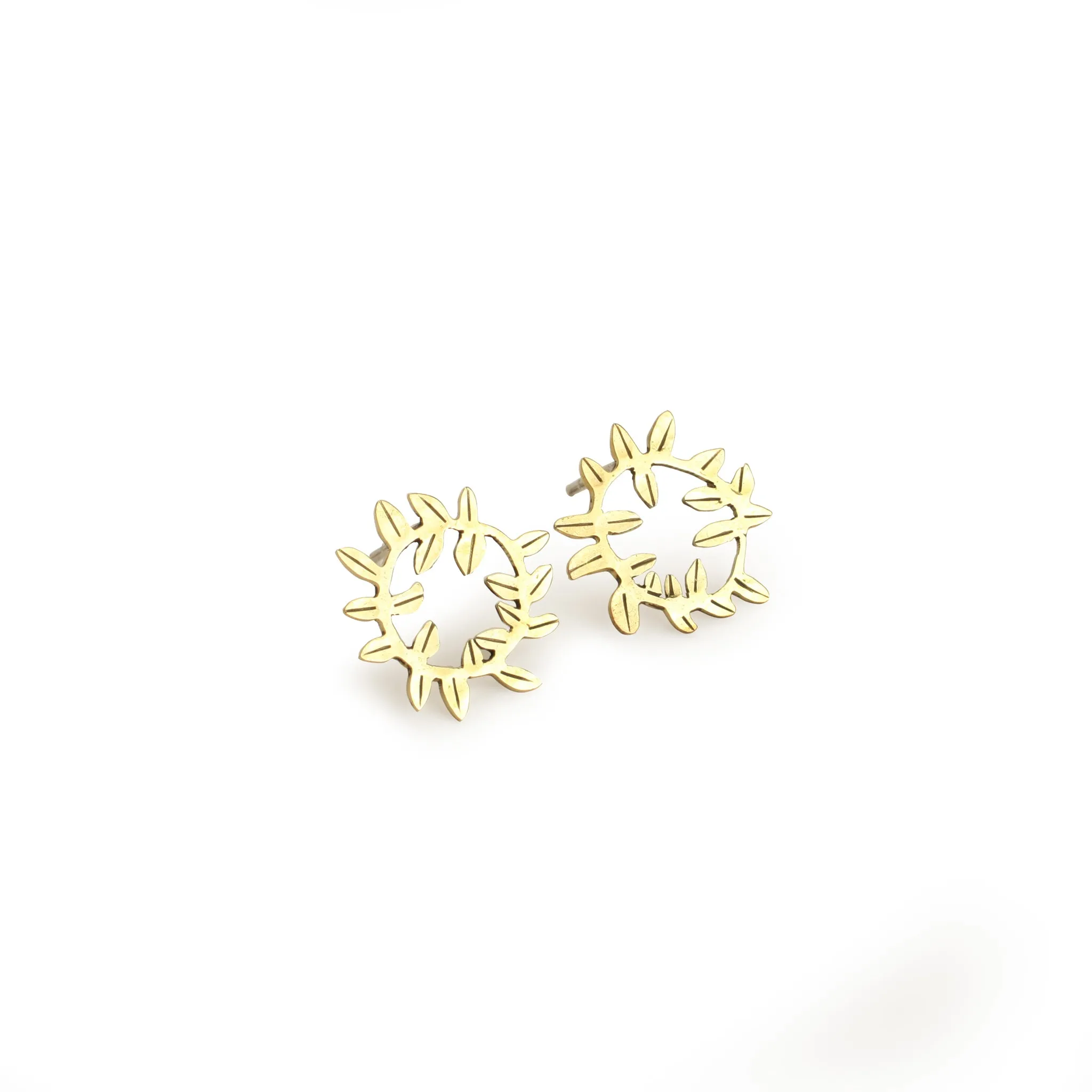 Brass Stud Earrings