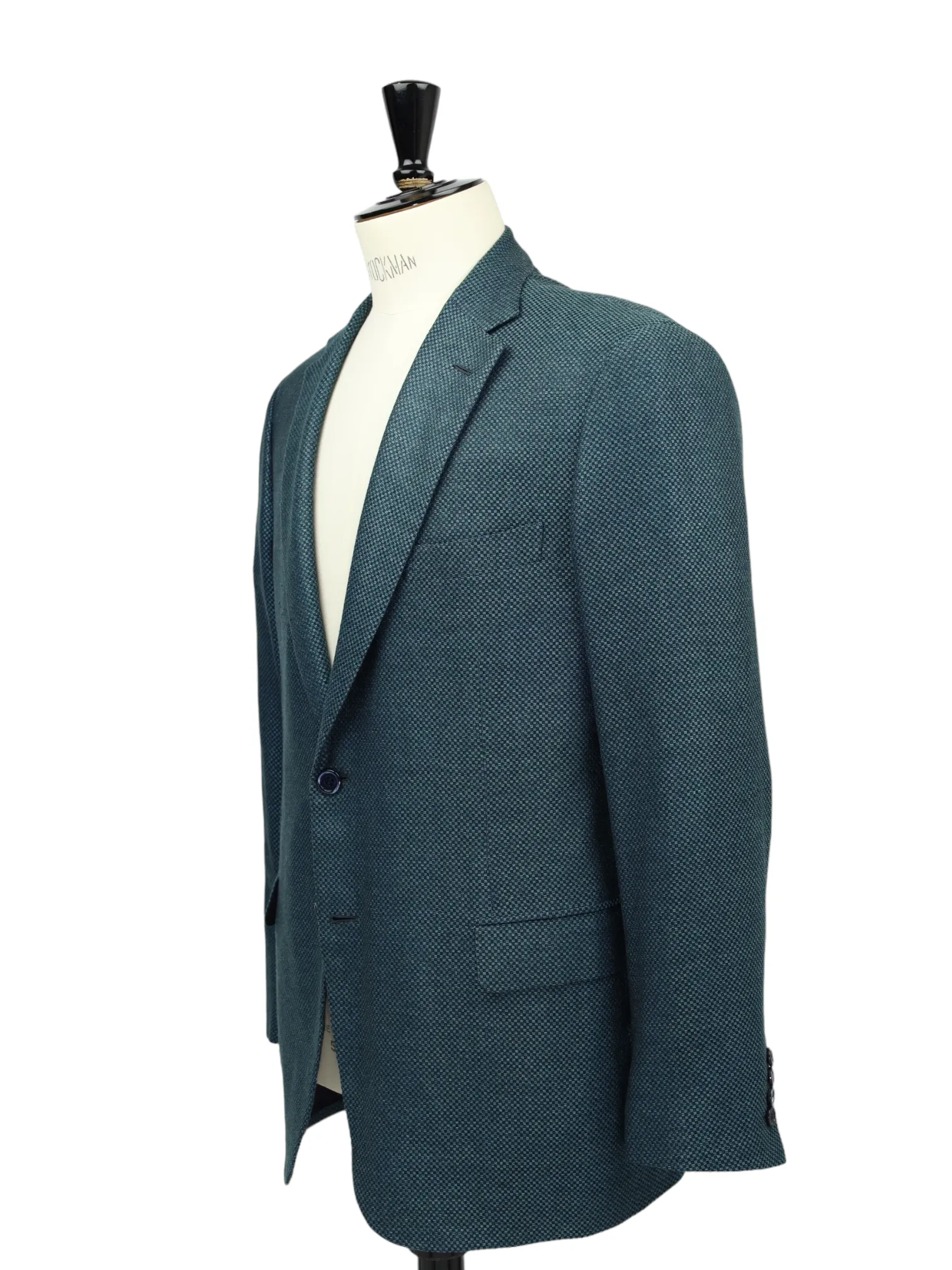 Brioni Petrol Silk & Wool Micro-Structure Brunico Jacket