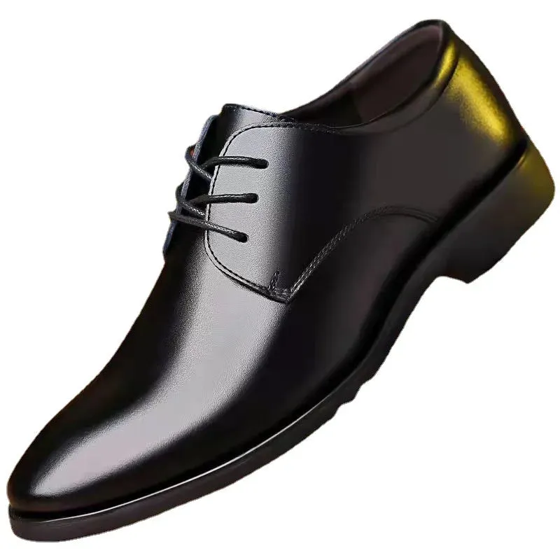 British Casual Business Formal Leather Shoes – Men’s Heightening Single Shoes, Casual Shoes for Suit, Spring and Autumn