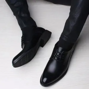 British Casual Business Formal Leather Shoes – Men’s Heightening Single Shoes, Casual Shoes for Suit, Spring and Autumn