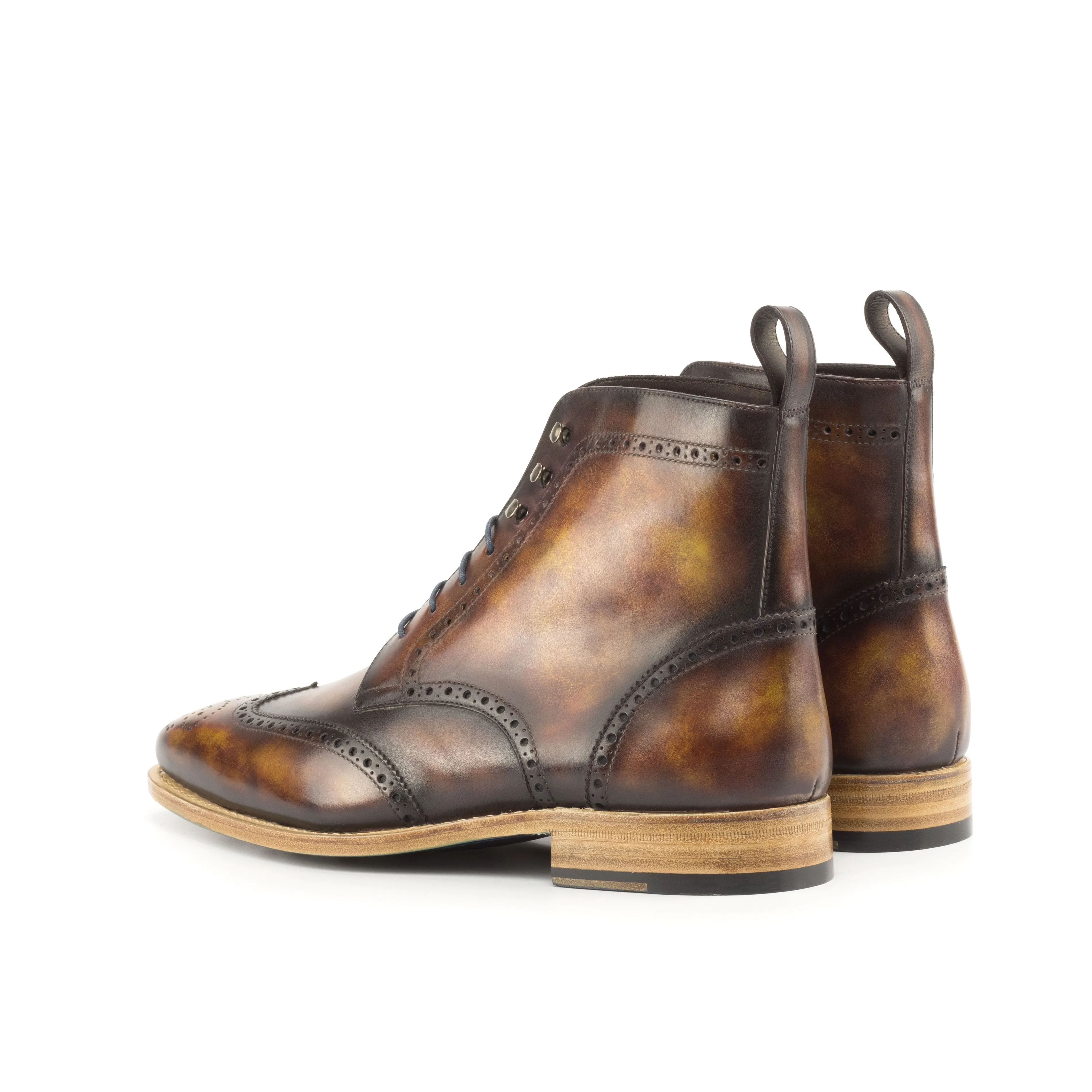 Brown Fire Museum Patina Brogue Boots