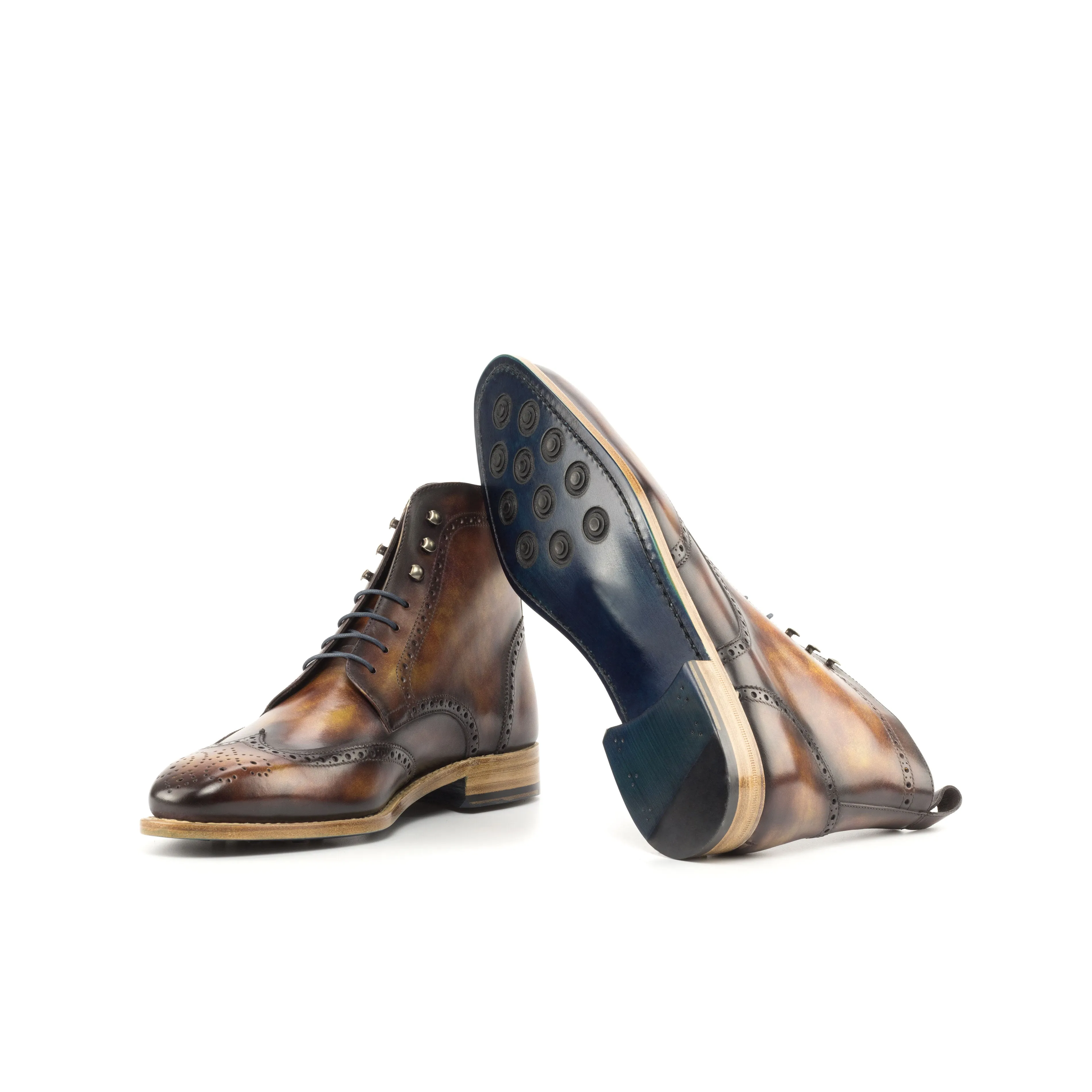Brown Fire Museum Patina Brogue Boots