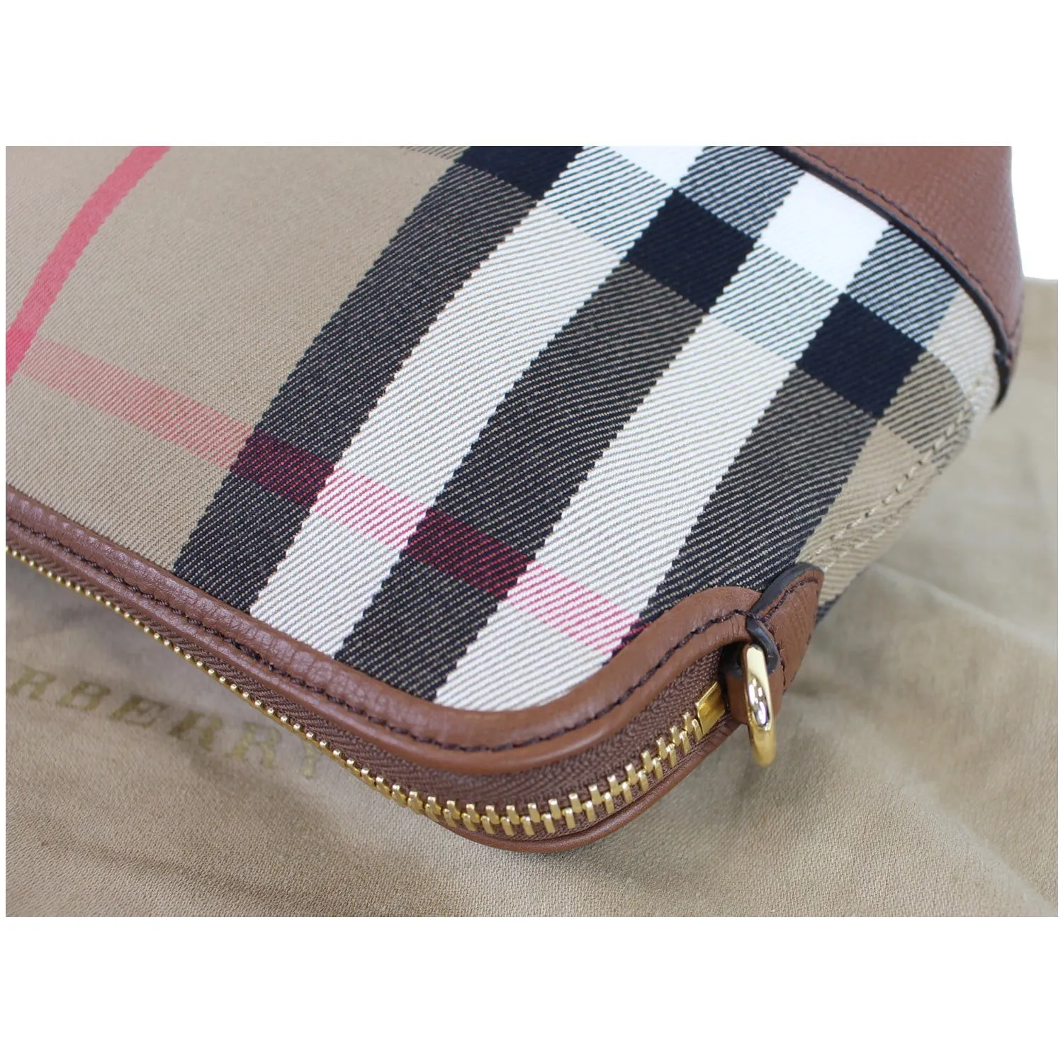 BURBERRY Abingdon Derby House Check Leather Crossbody Bag