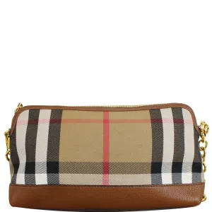 BURBERRY Abingdon Derby House Check Leather Crossbody Bag