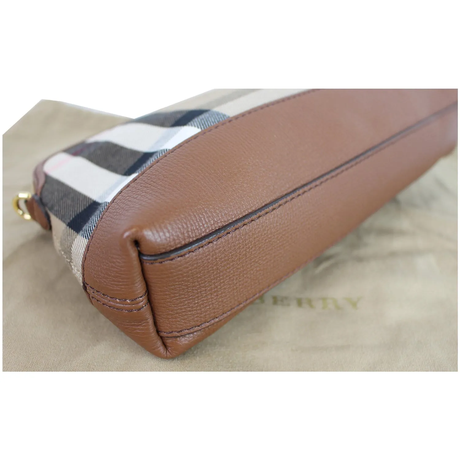 BURBERRY Abingdon Derby House Check Leather Crossbody Bag