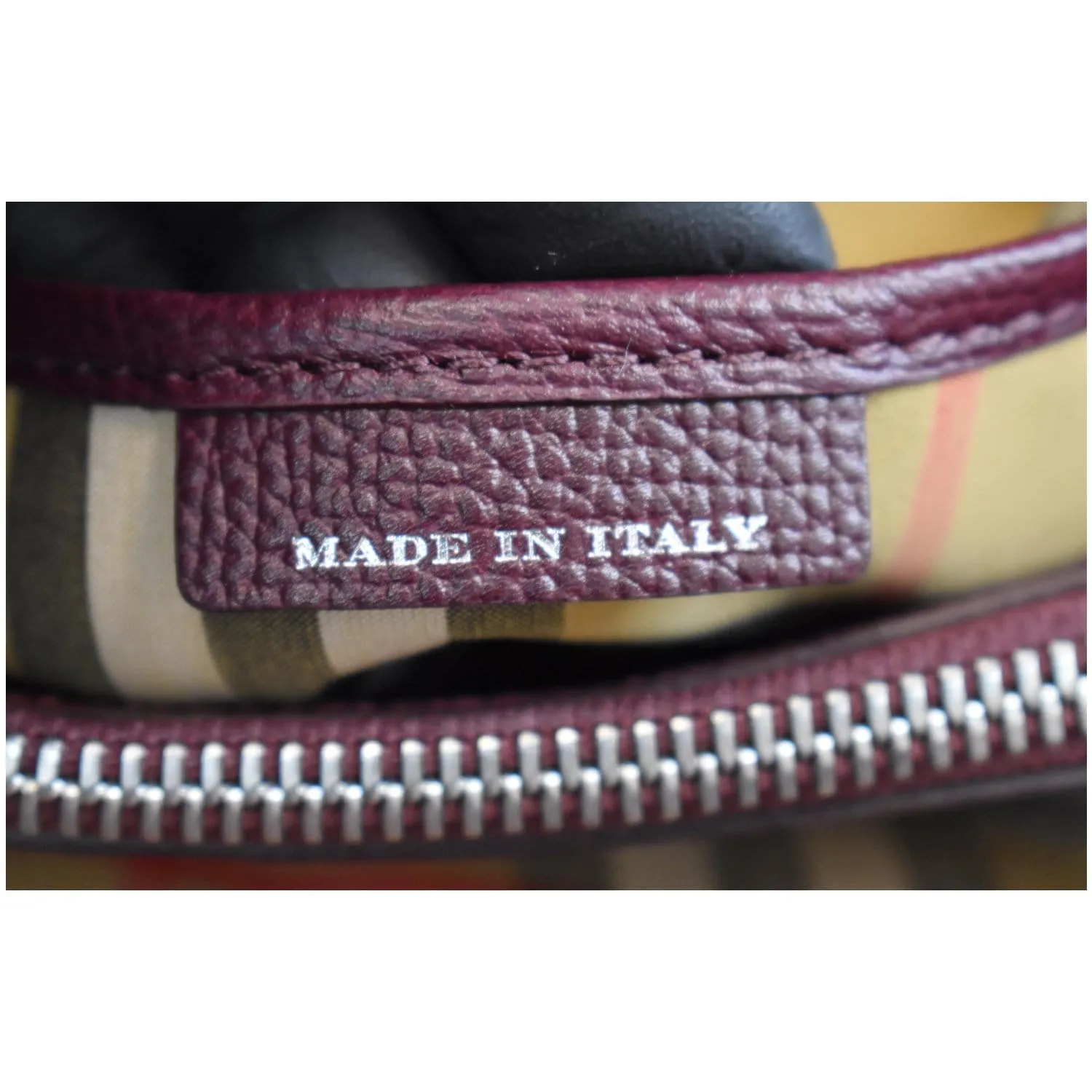 BURBERRY Medium Banner Derby Leather Tote Shoulder Bag Red