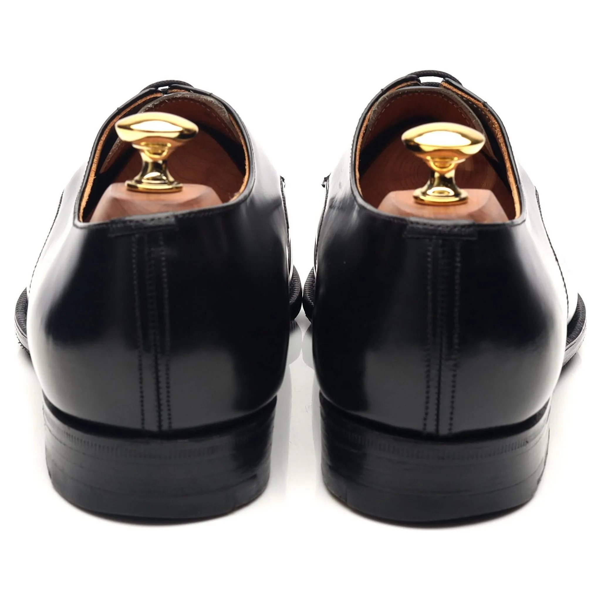 'Burford' Black Leather Cap Toe Derby UK 6 G
