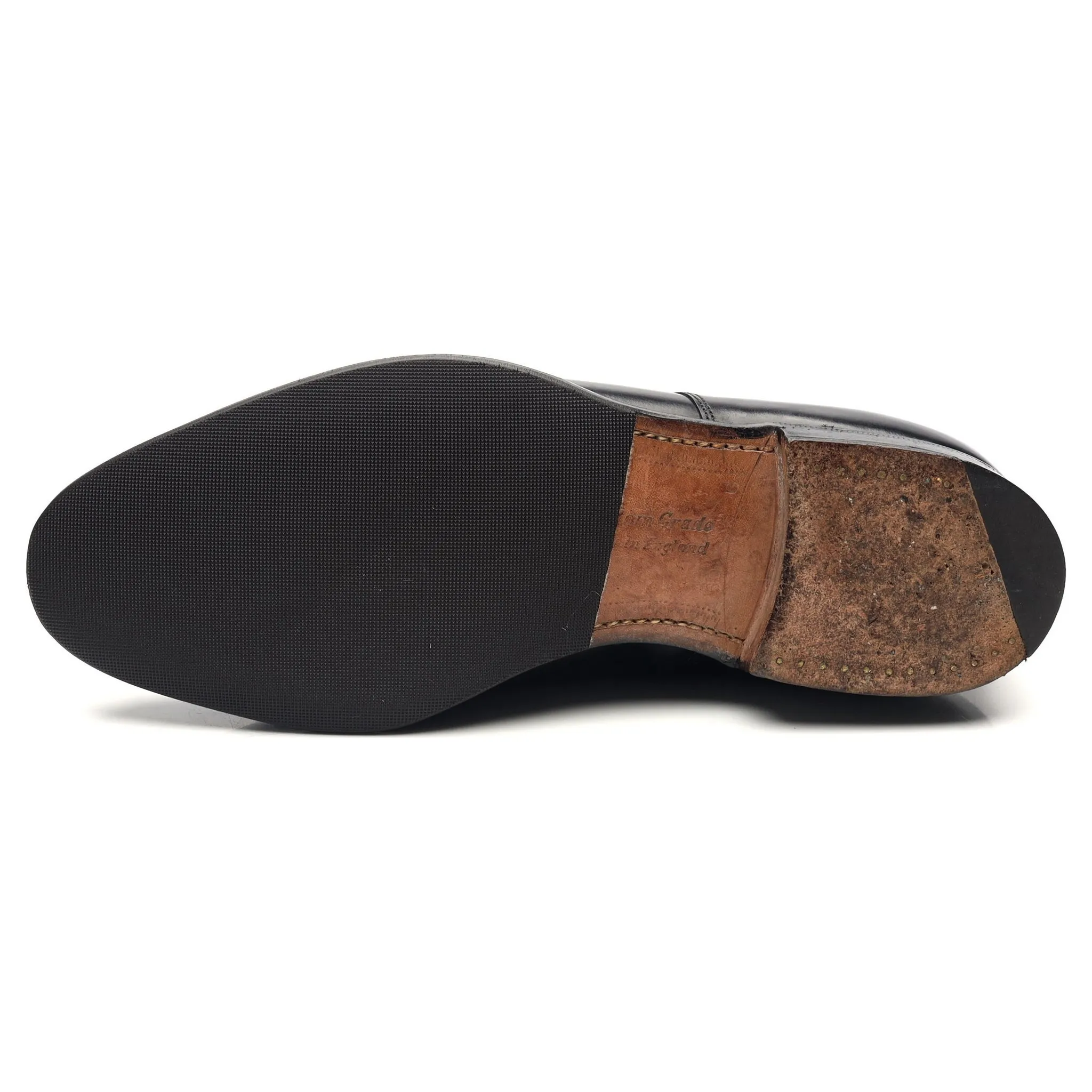 'Burford' Black Leather Cap Toe Derby UK 6 G