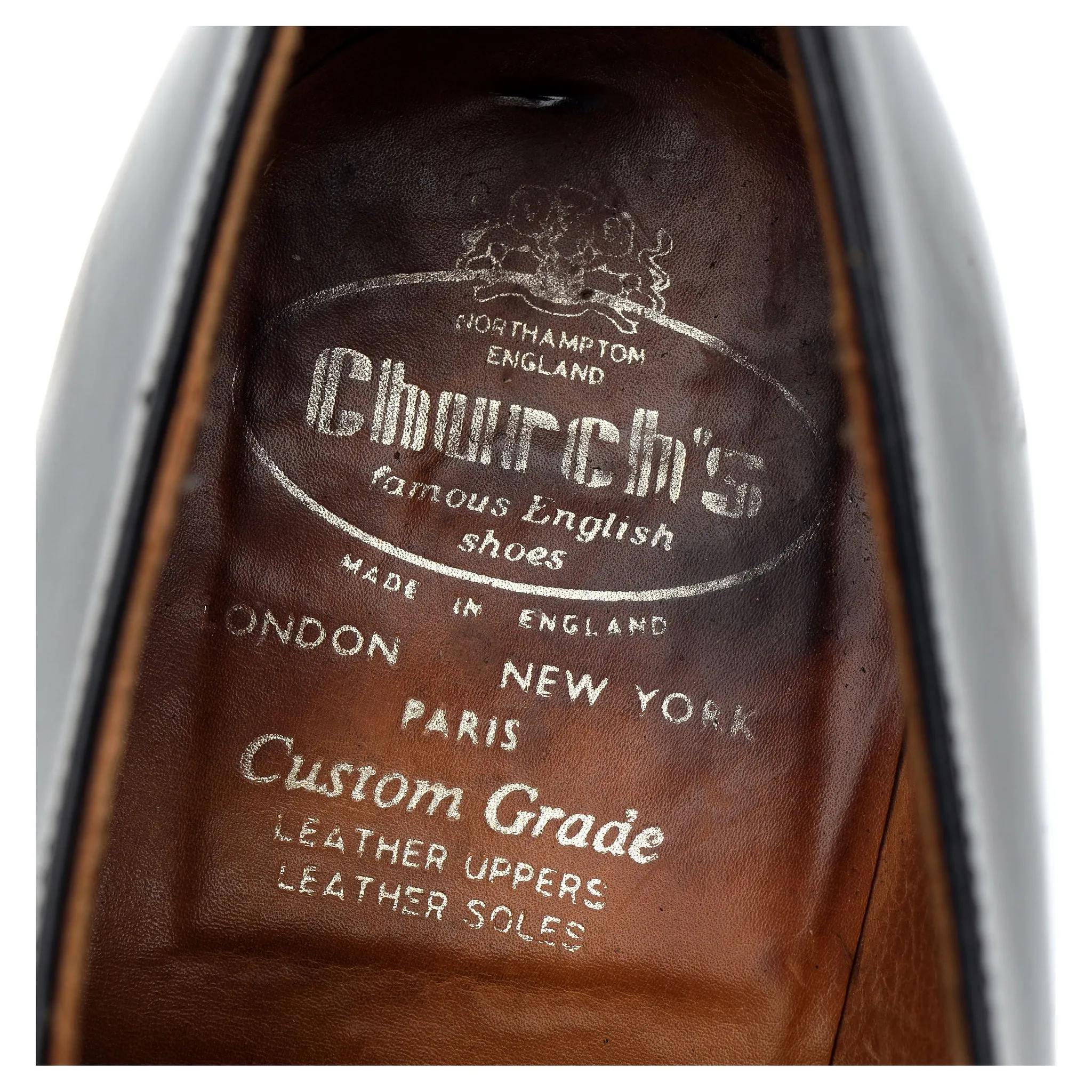 'Burford' Black Leather Cap Toe Derby UK 6 G