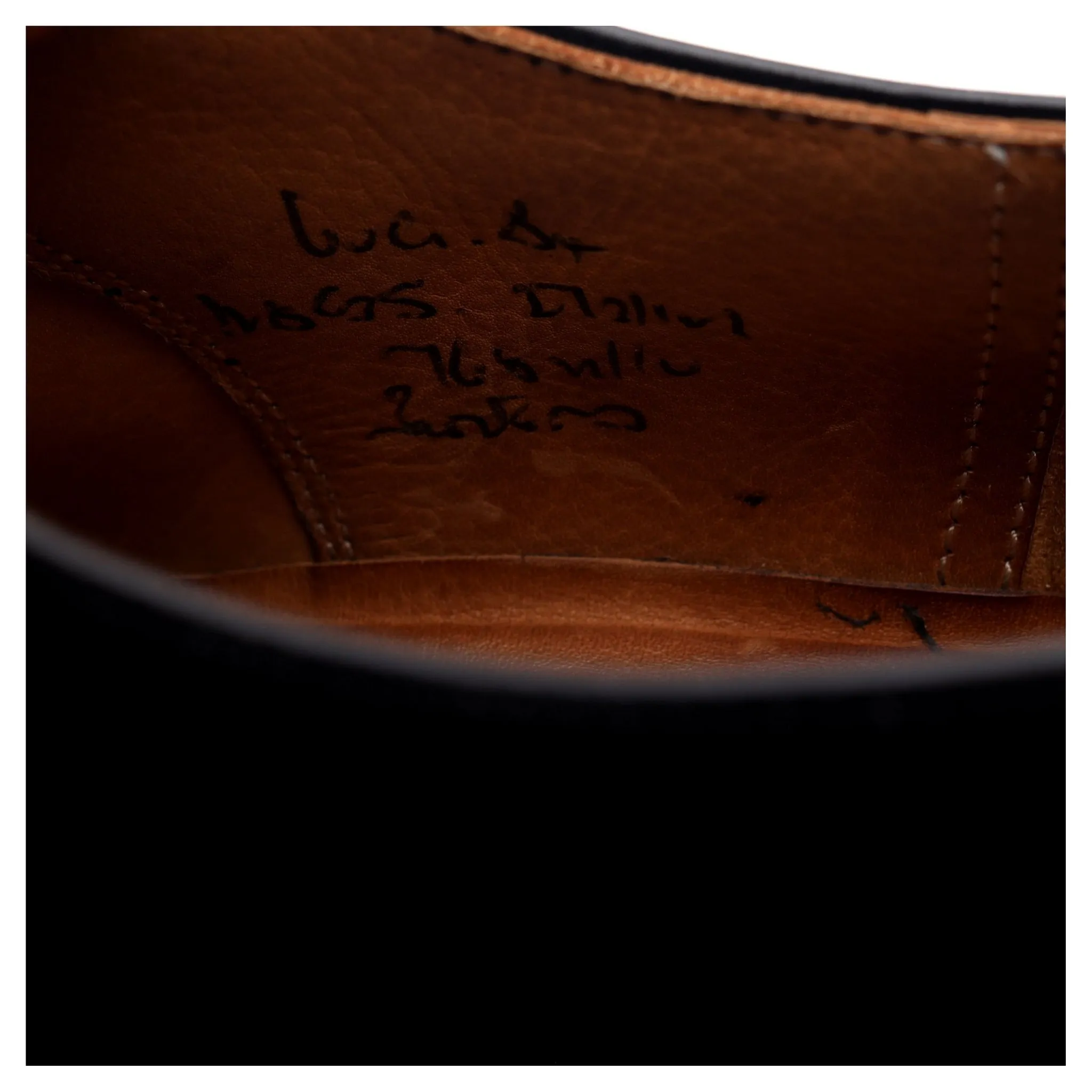 'Burford' Black Leather Cap Toe Derby UK 6 G