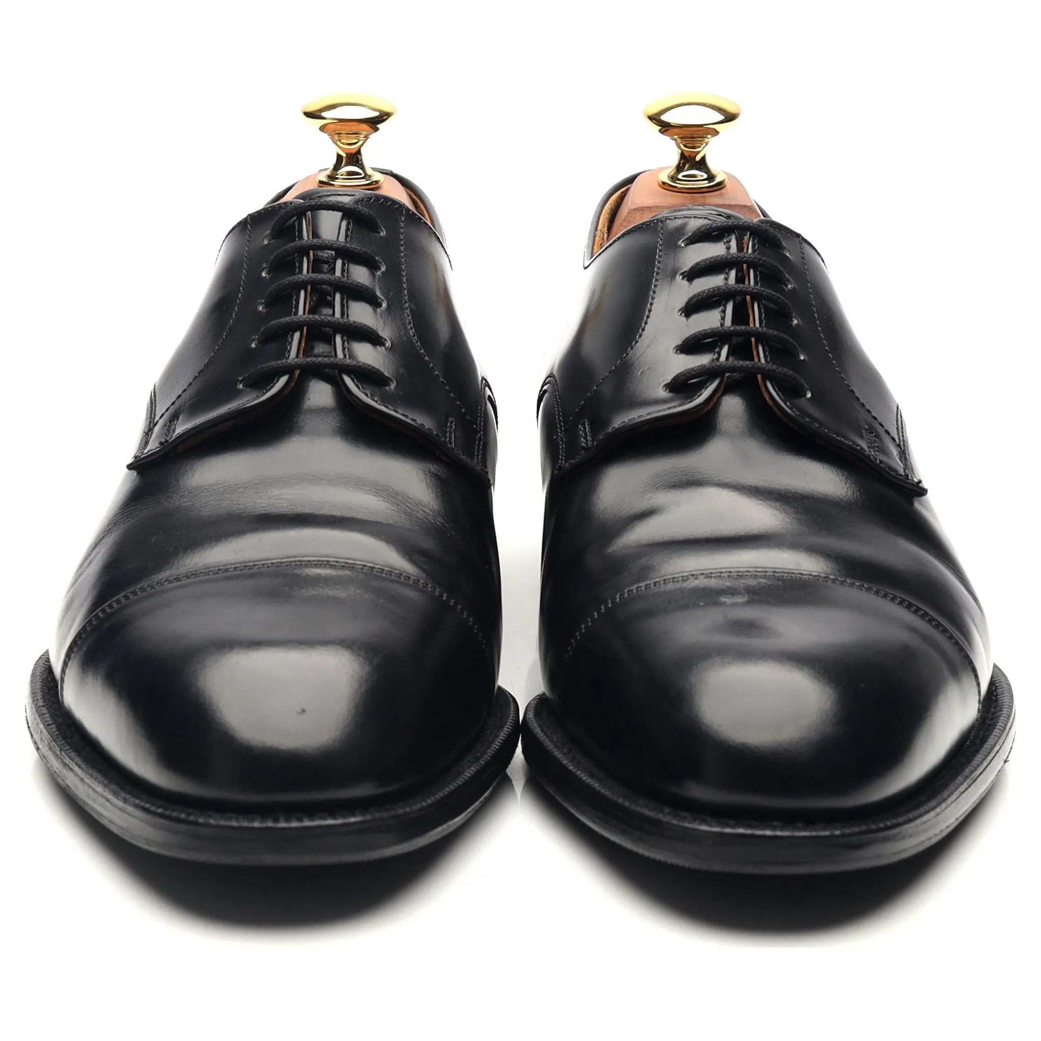 'Burford' Black Leather Cap Toe Derby UK 6 G