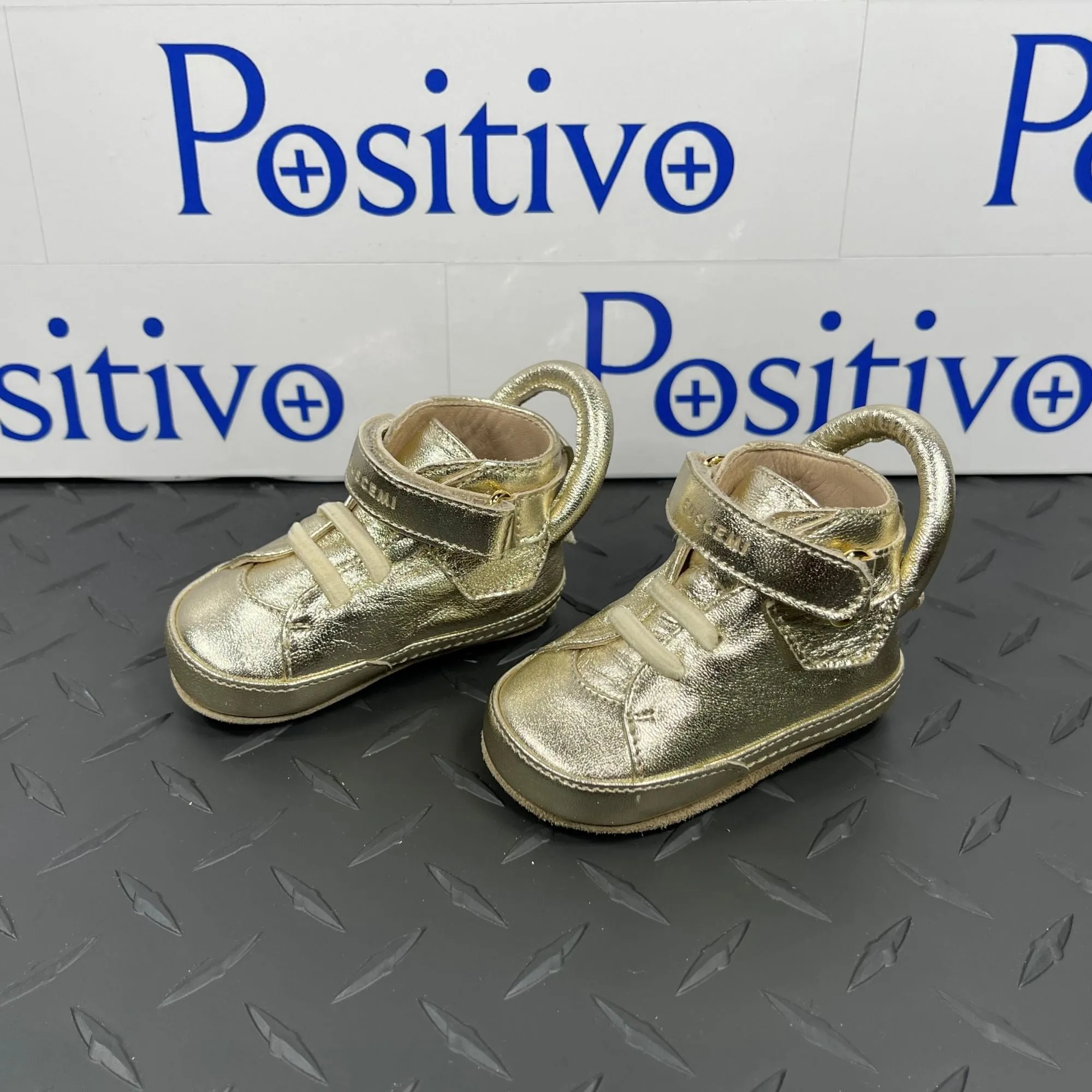 Buscemi 100MM Baby Gold Leather Sneakers