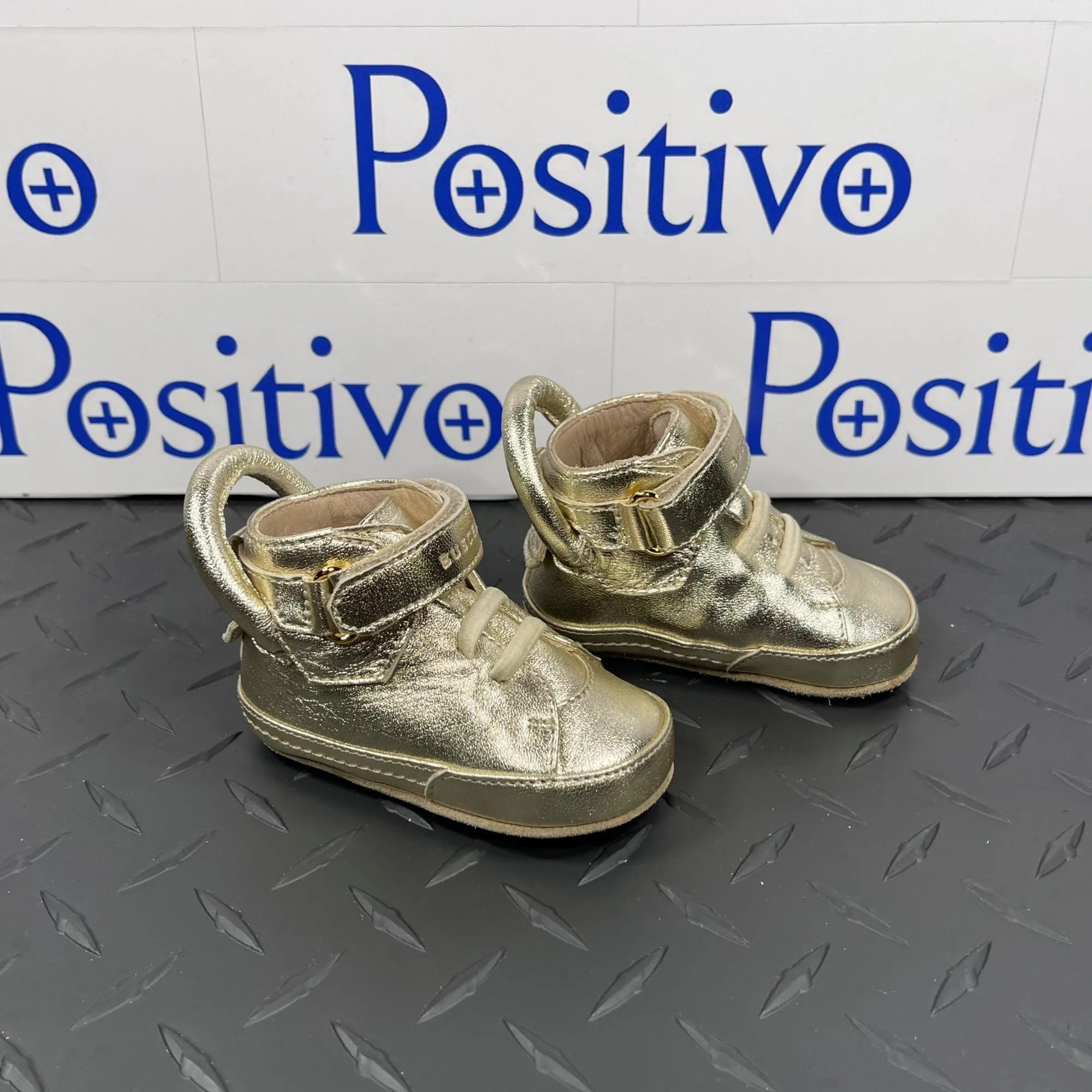 Buscemi 100MM Baby Gold Leather Sneakers