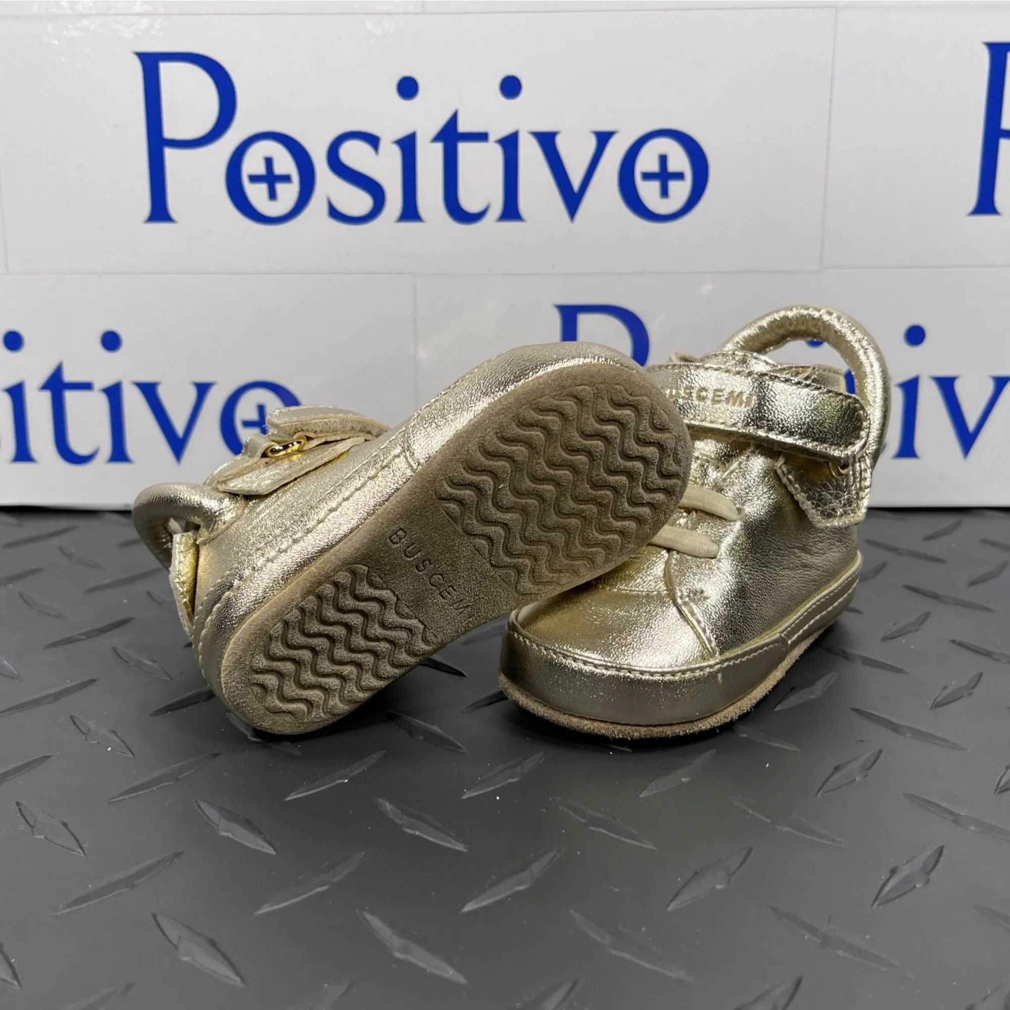 Buscemi 100MM Baby Gold Leather Sneakers