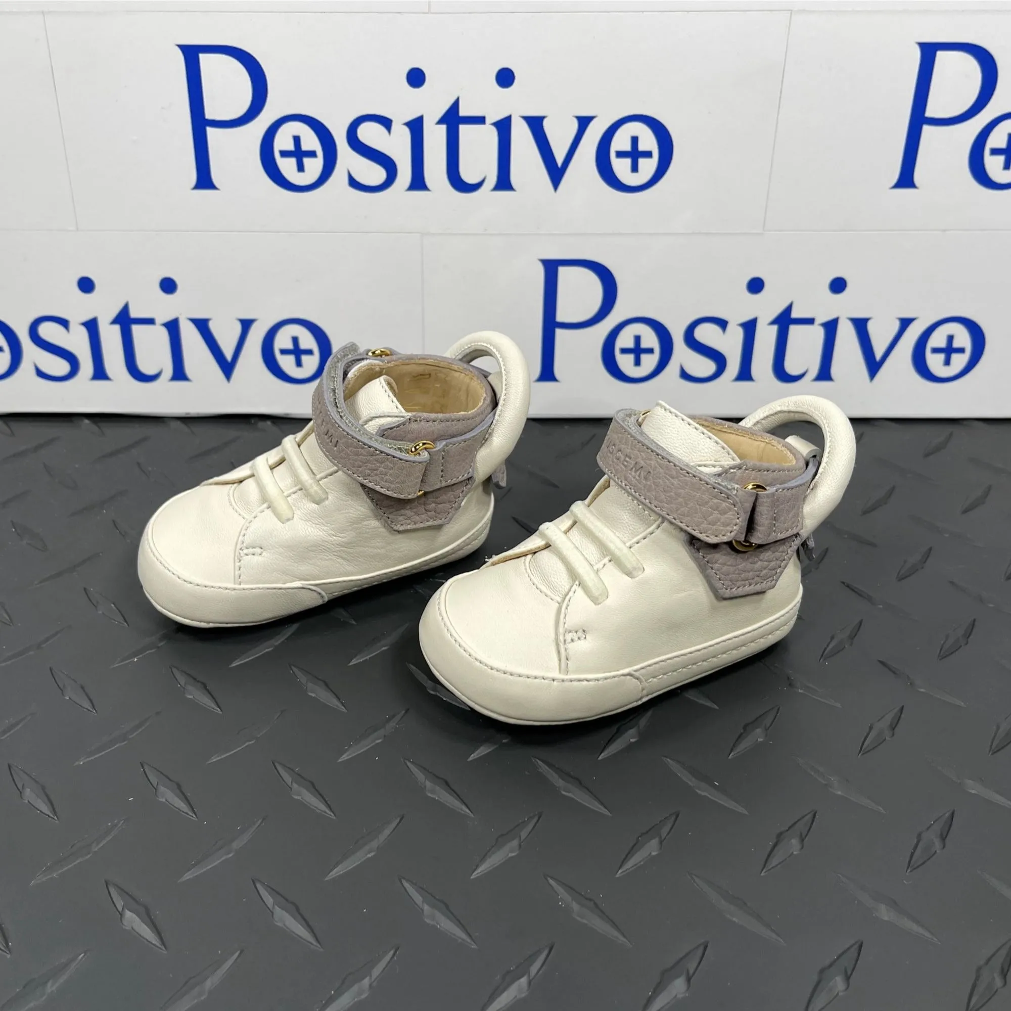 Buscemi 100MM Baby Grigio Perla/Panna Leather Sneakers