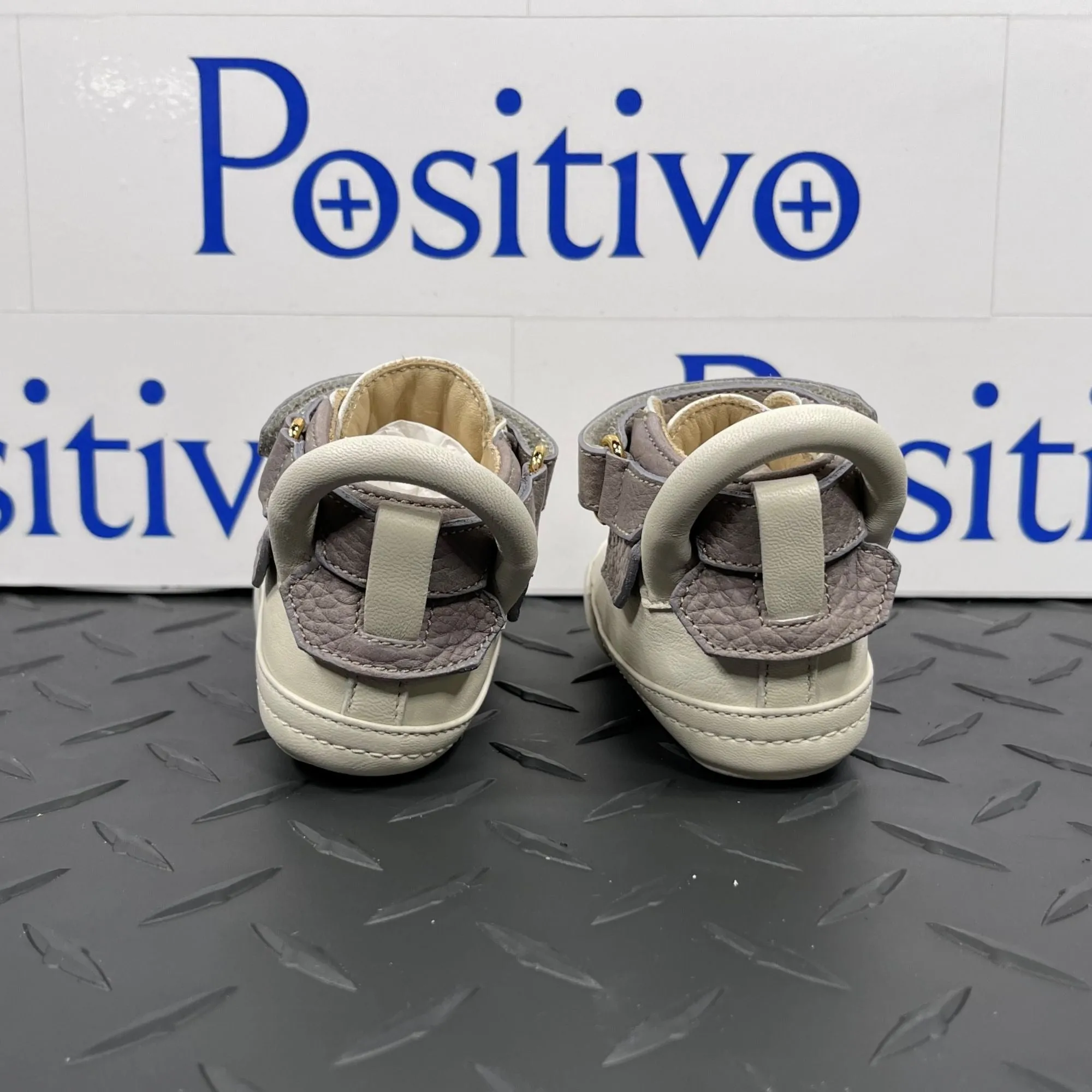 Buscemi 100MM Baby Grigio Perla/Panna Leather Sneakers