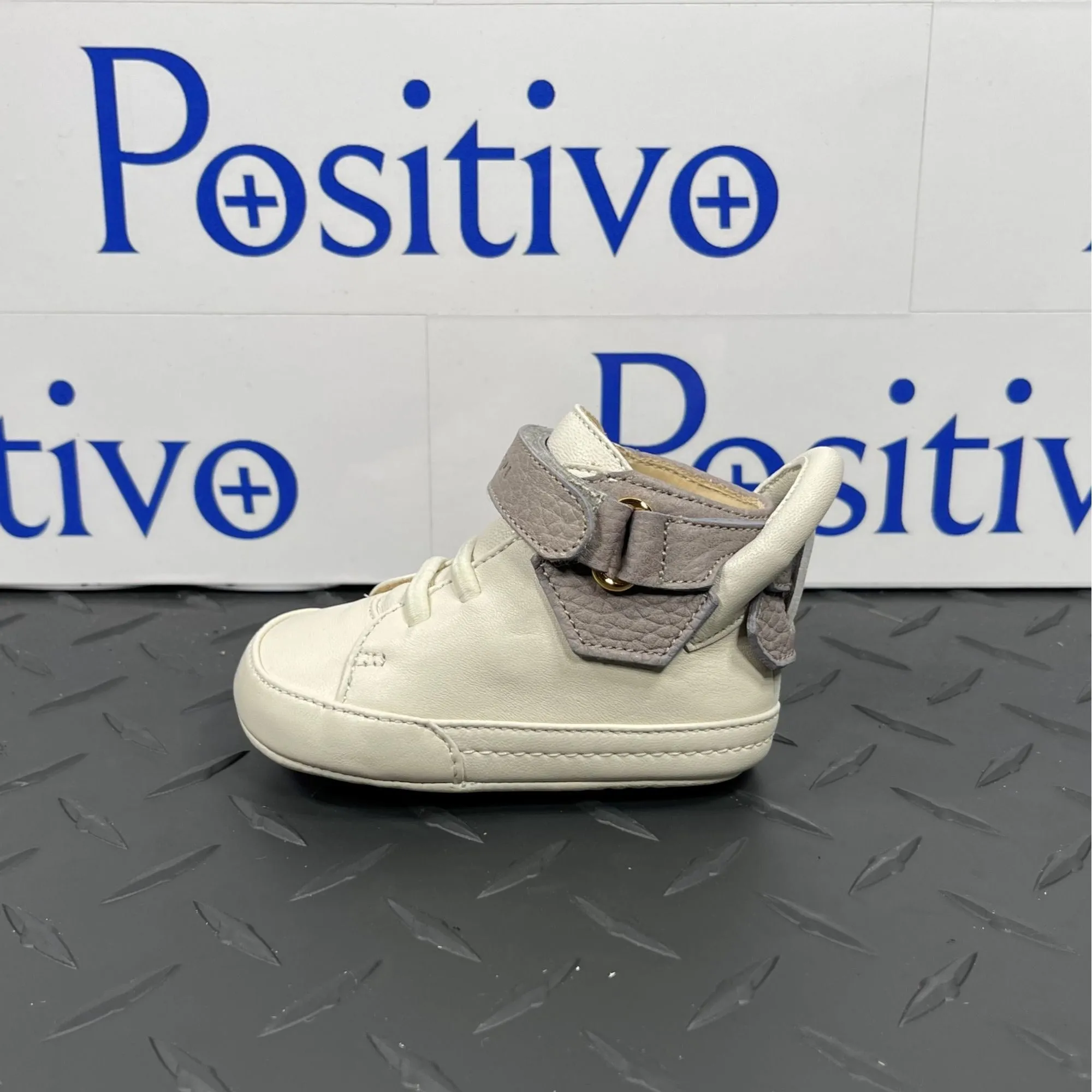 Buscemi 100MM Baby Grigio Perla/Panna Leather Sneakers