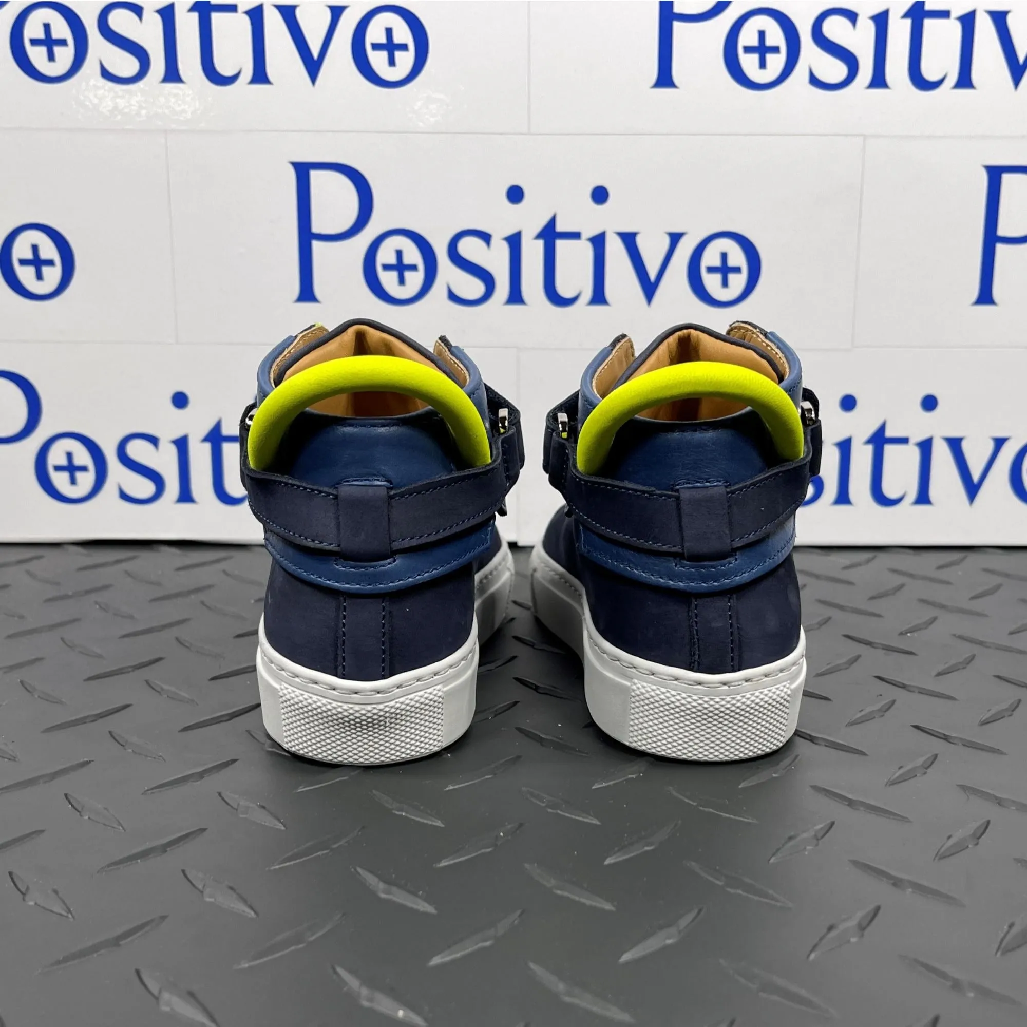 Buscemi 100MM Kid Navy Leather Sneakers
