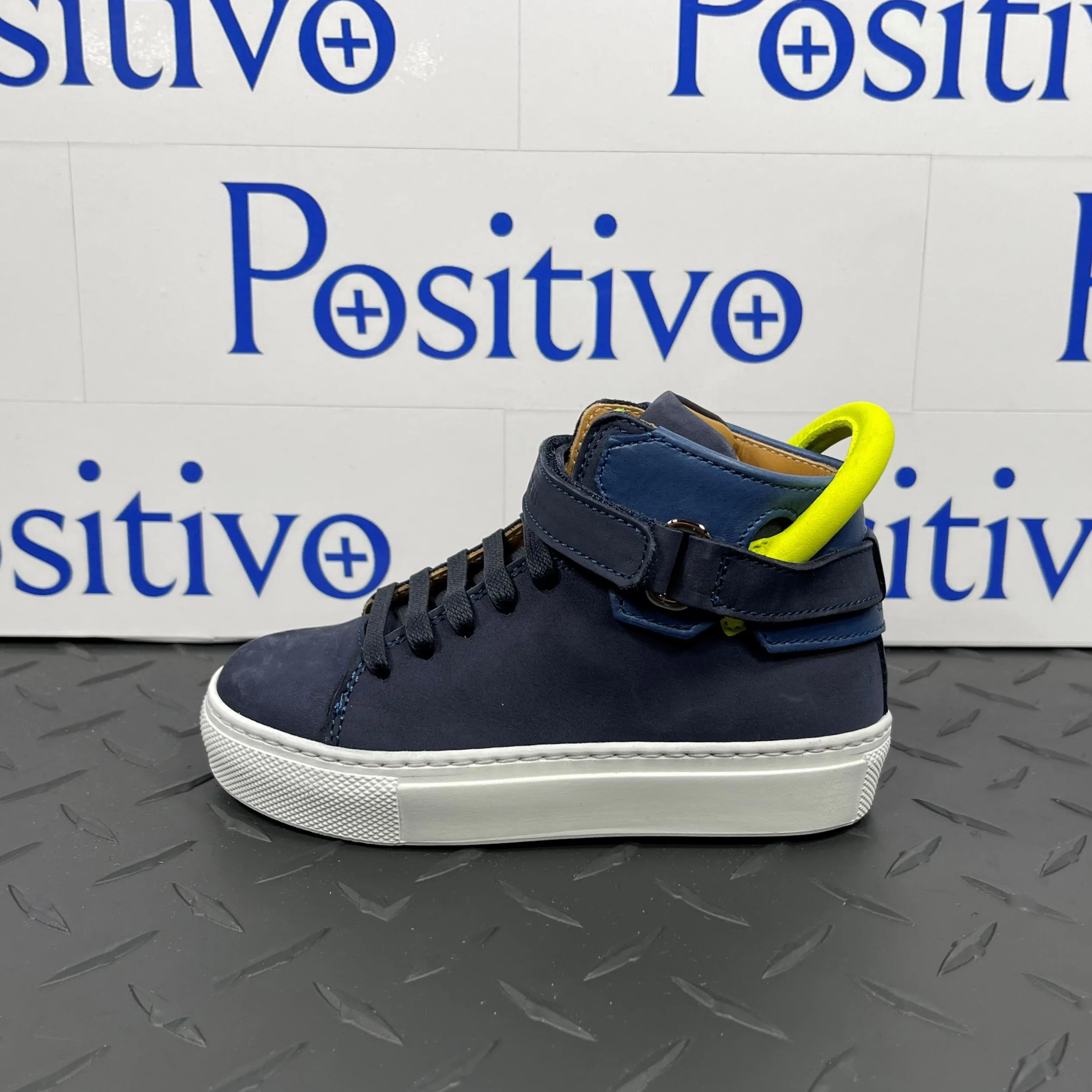 Buscemi 100MM Kid Navy Leather Sneakers