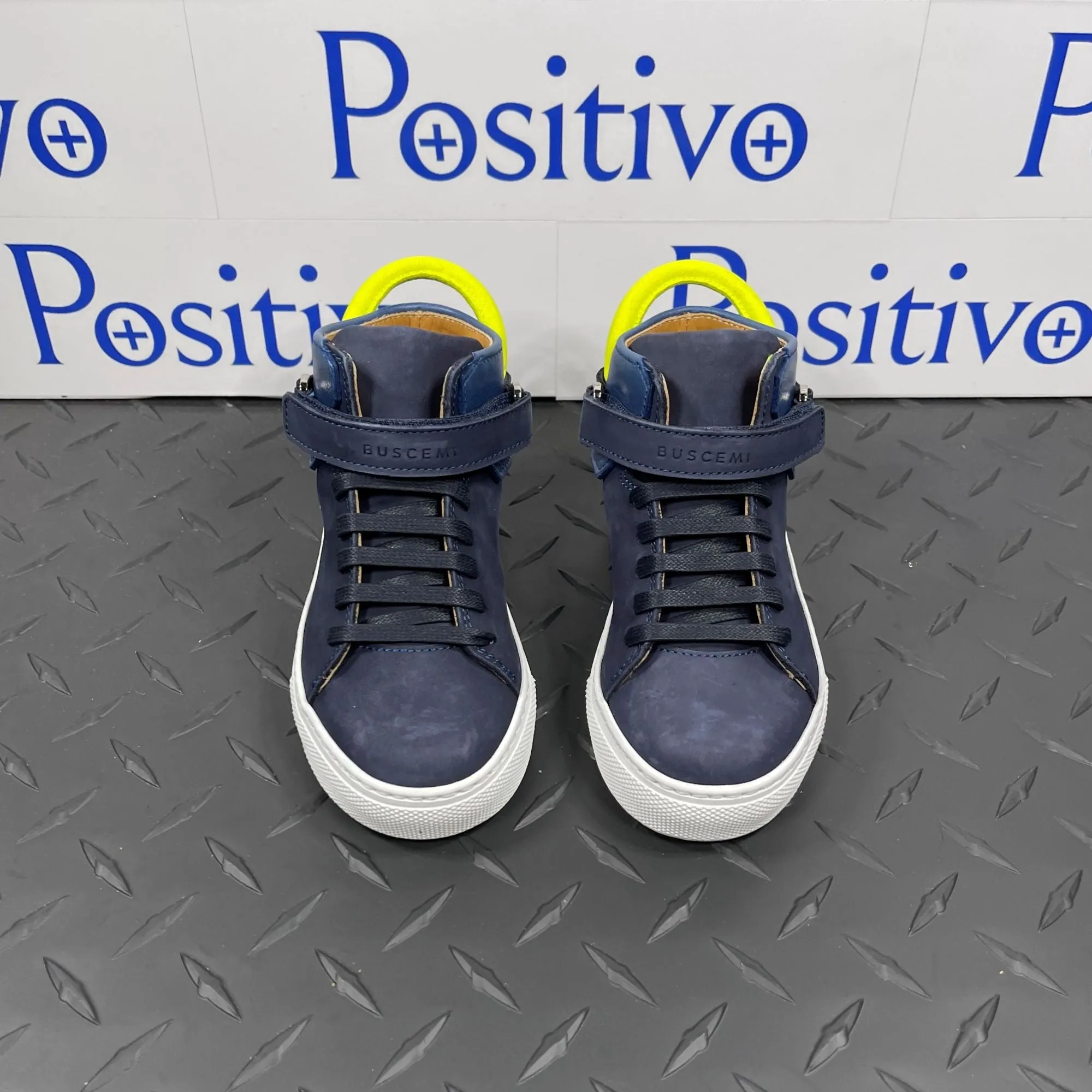 Buscemi 100MM Kid Navy Leather Sneakers