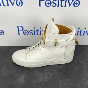Buscemi Womens 100MM ALTA White Leather Sneakers Sample
