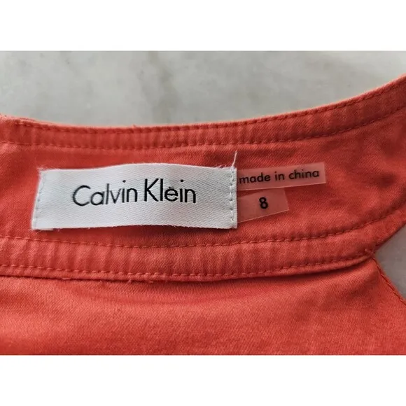 Calvin Klein Dress Sleeveless Burnt Orange Size 8 Woman