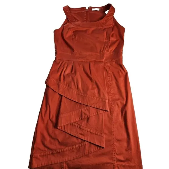 Calvin Klein Dress Sleeveless Burnt Orange Size 8 Woman