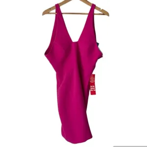 Calvin Klein Fuchsia Pink Plunge Front &amp; Back Dress Size 6 NWT