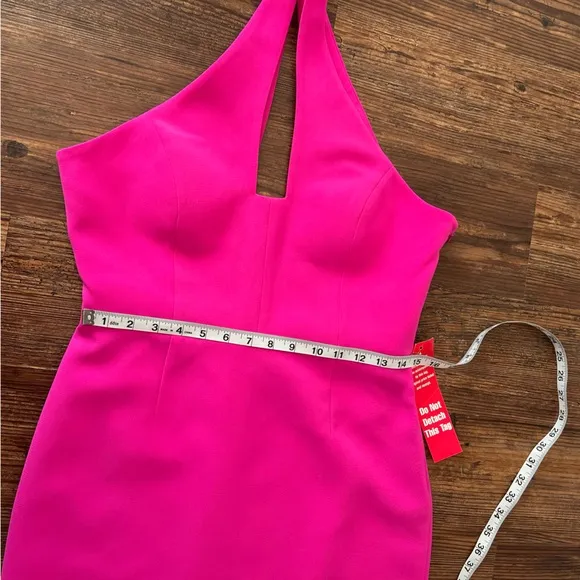 Calvin Klein Fuchsia Pink Plunge Front &amp; Back Dress Size 6 NWT